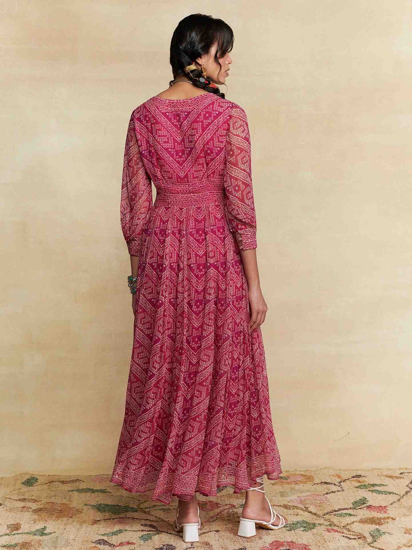 Wine Pihu Long Dress