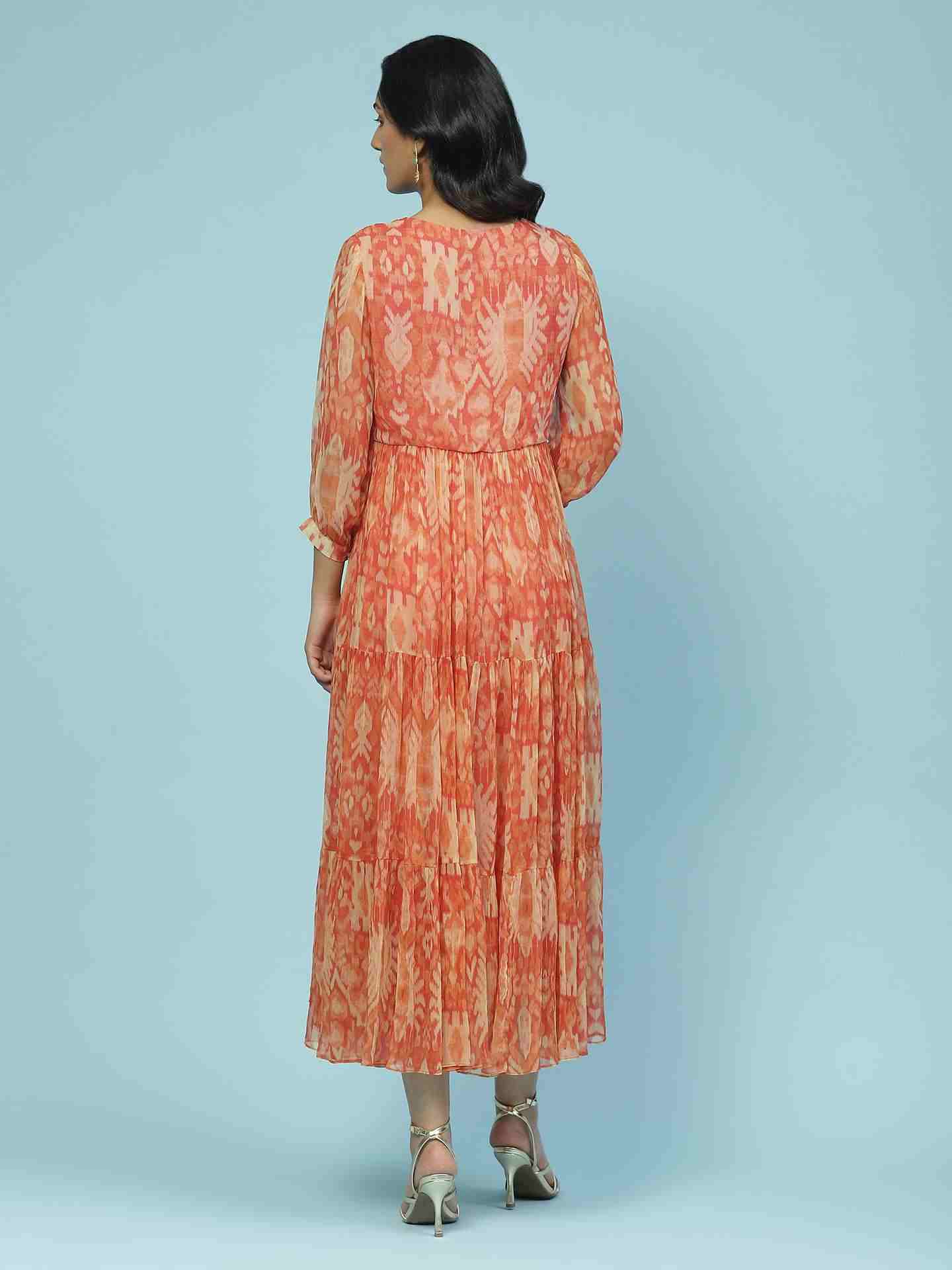Orange Parker Long Dress