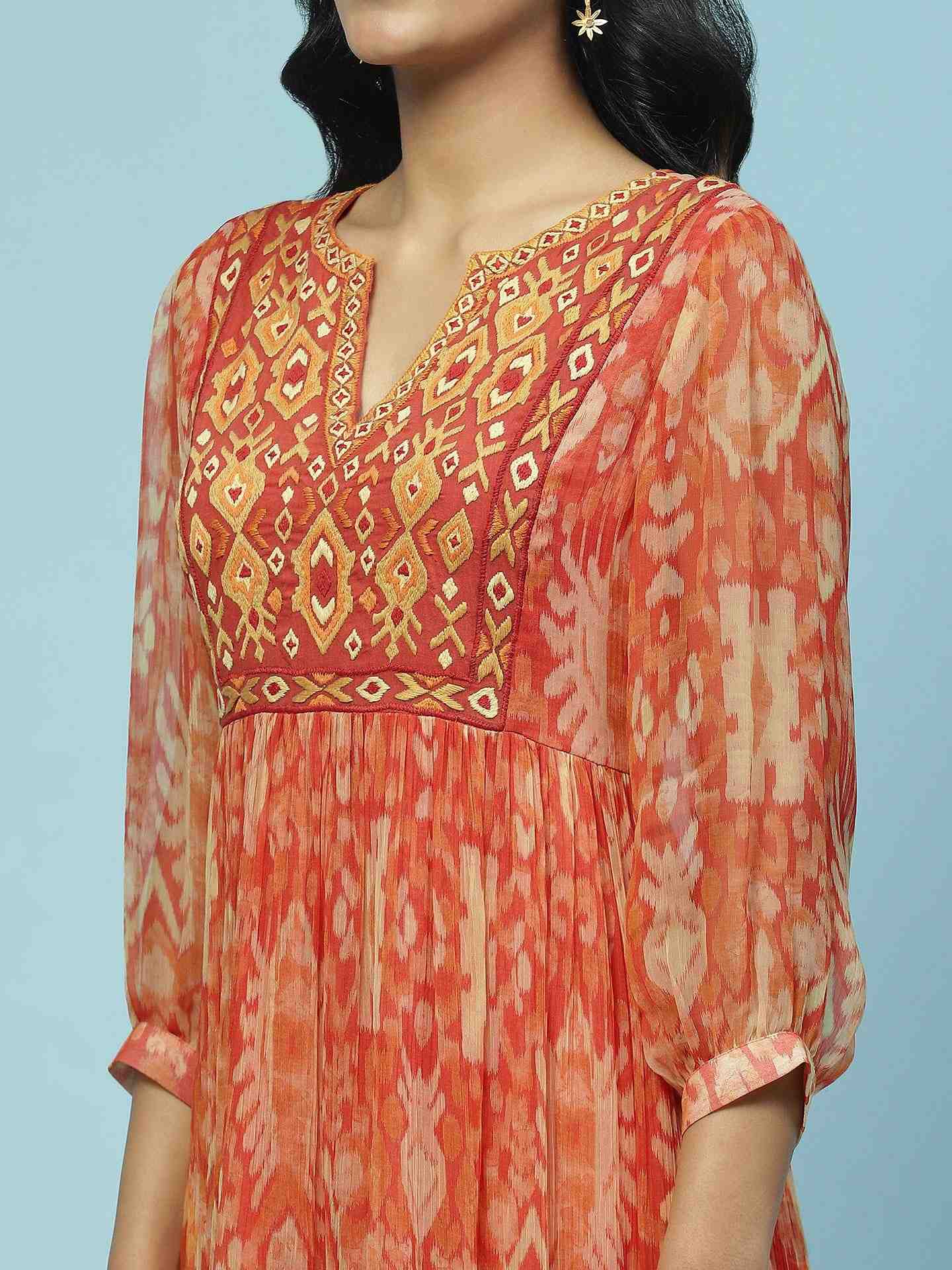 Orange Parker Long Dress