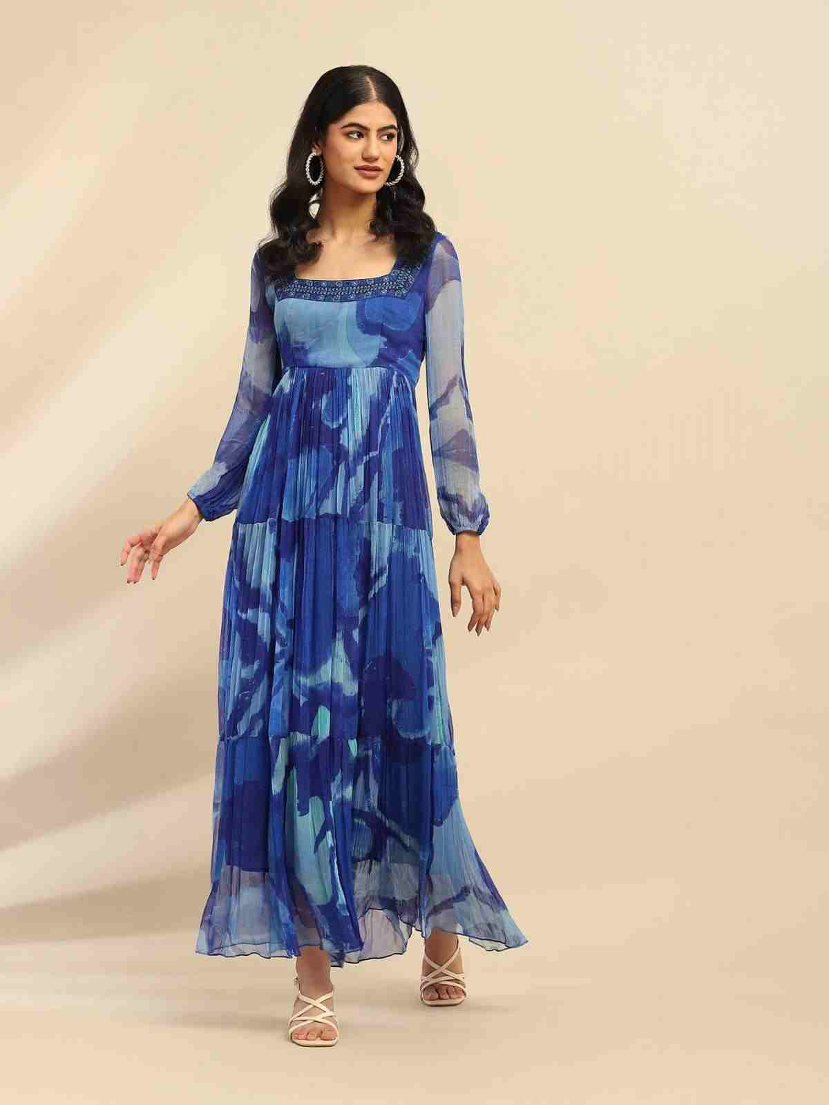 Blue Laurelle Long Dress
