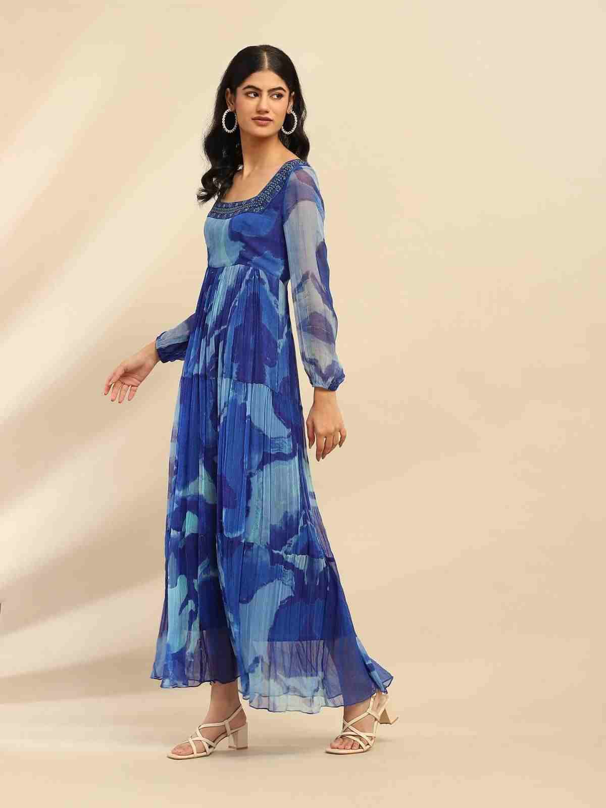 Blue Laurelle Long Dress