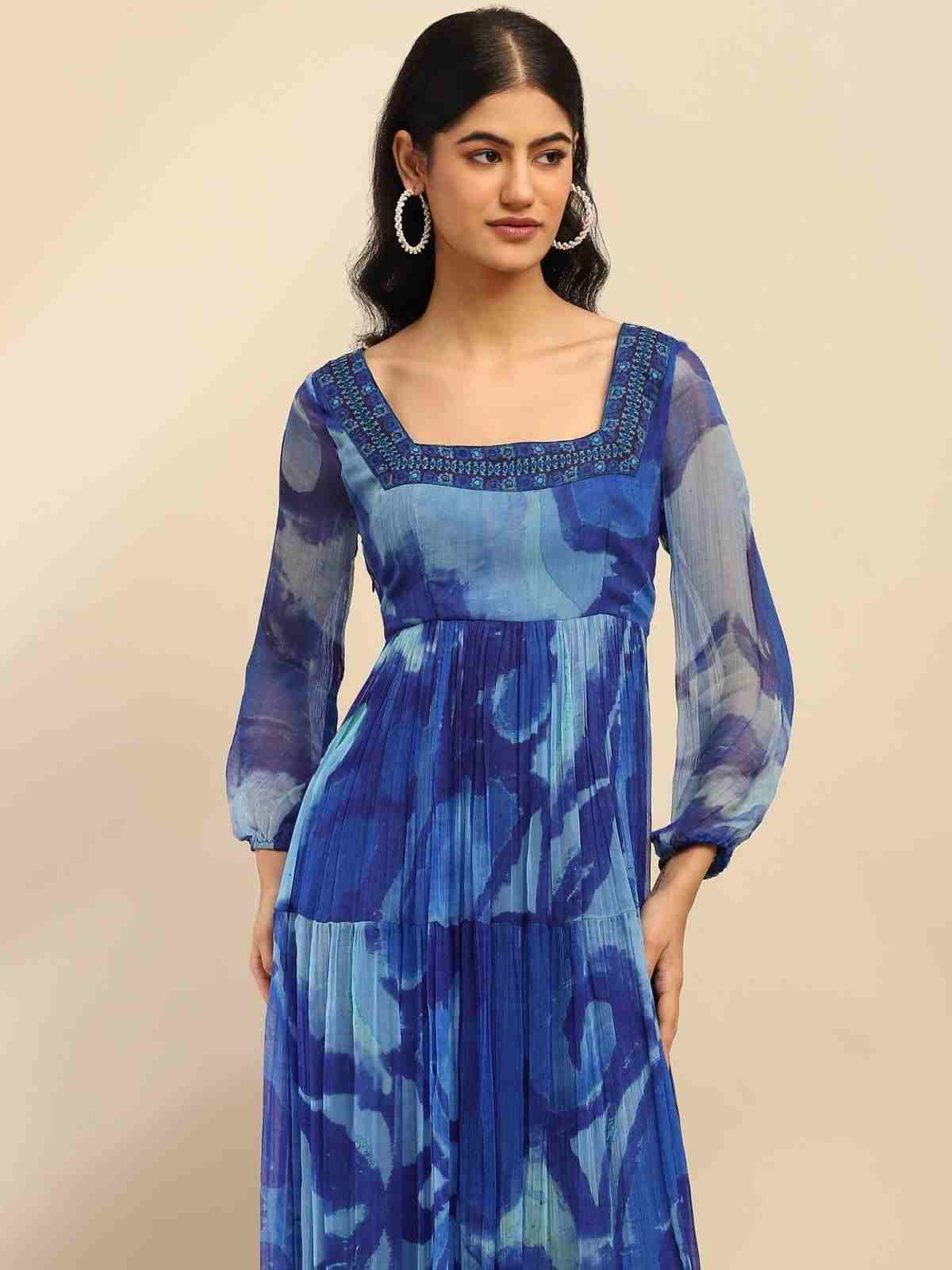 Blue Laurelle Long Dress