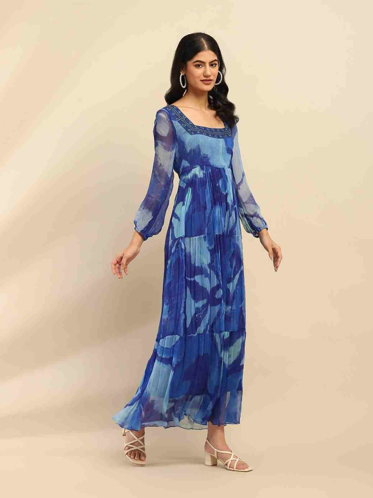 Blue Laurelle Long Dress