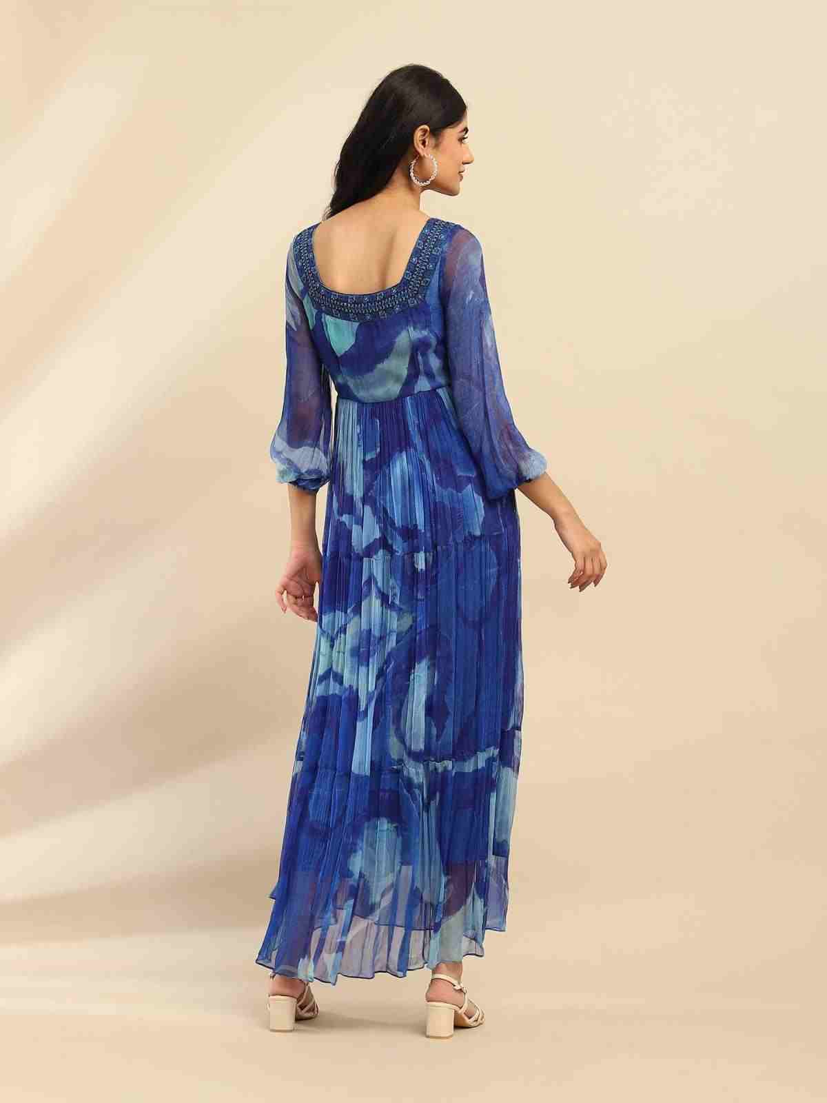 Blue Laurelle Long Dress