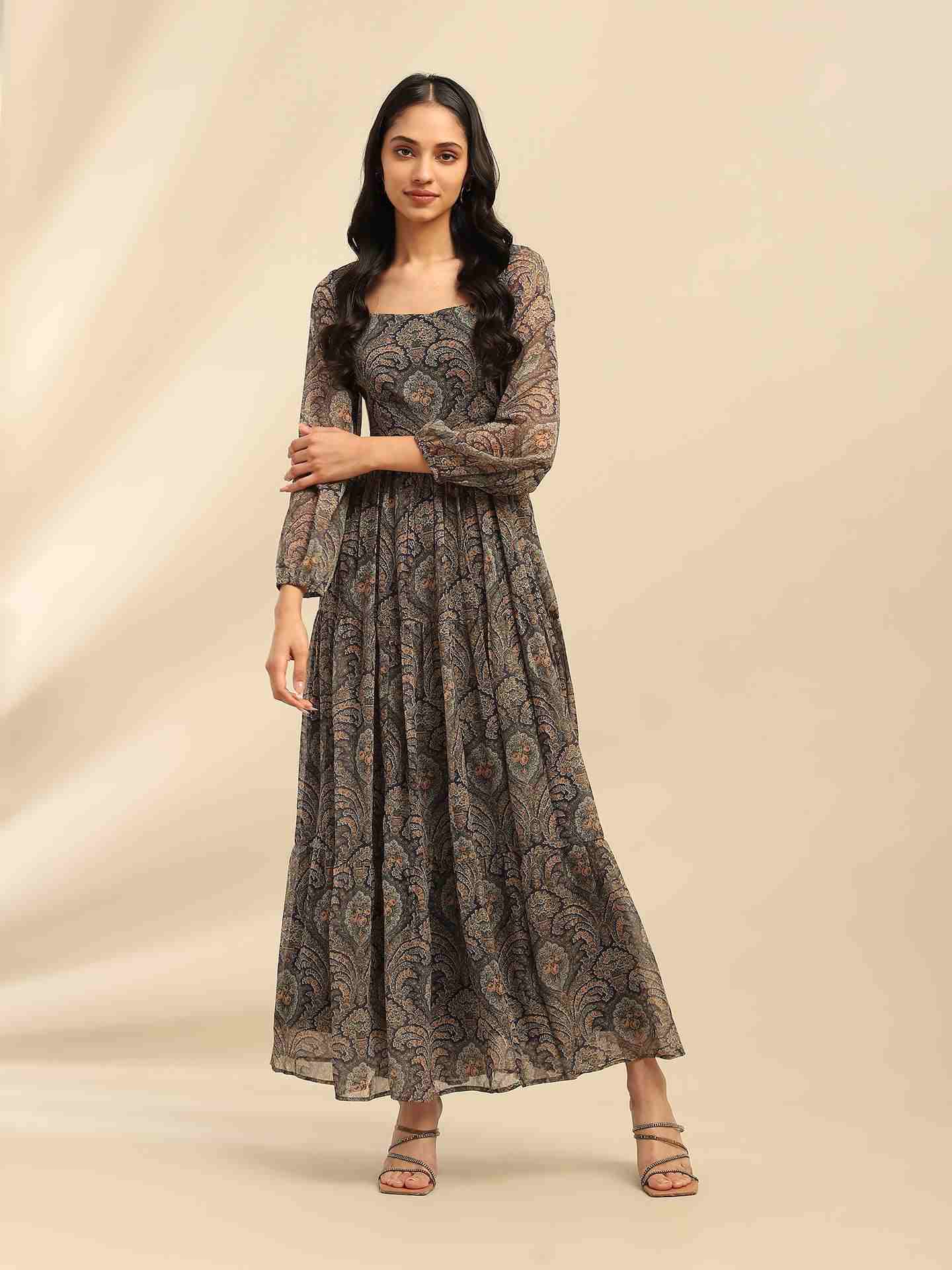 Blue Cassandra Tiered Dress