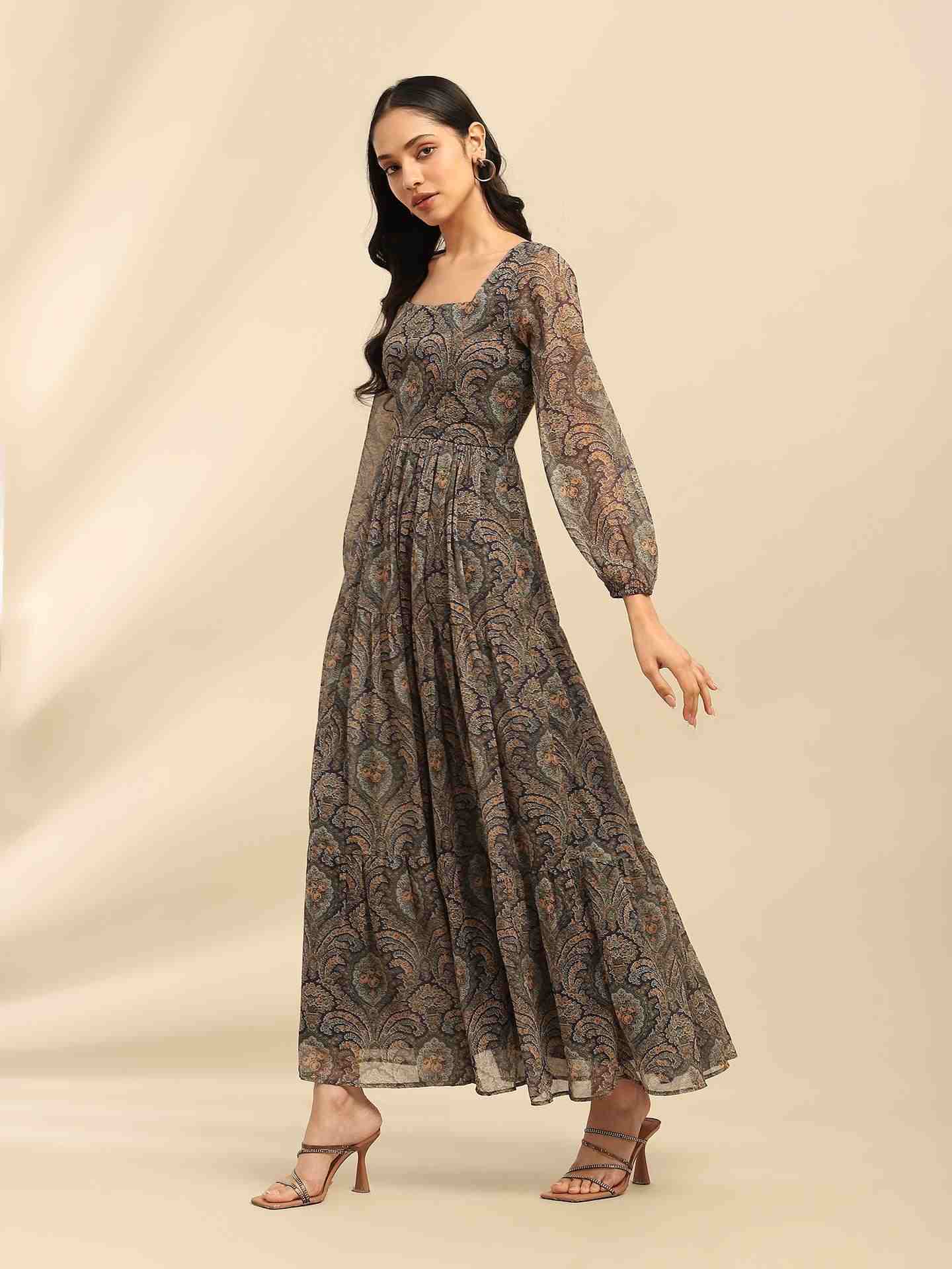 Blue Cassandra Tiered Dress