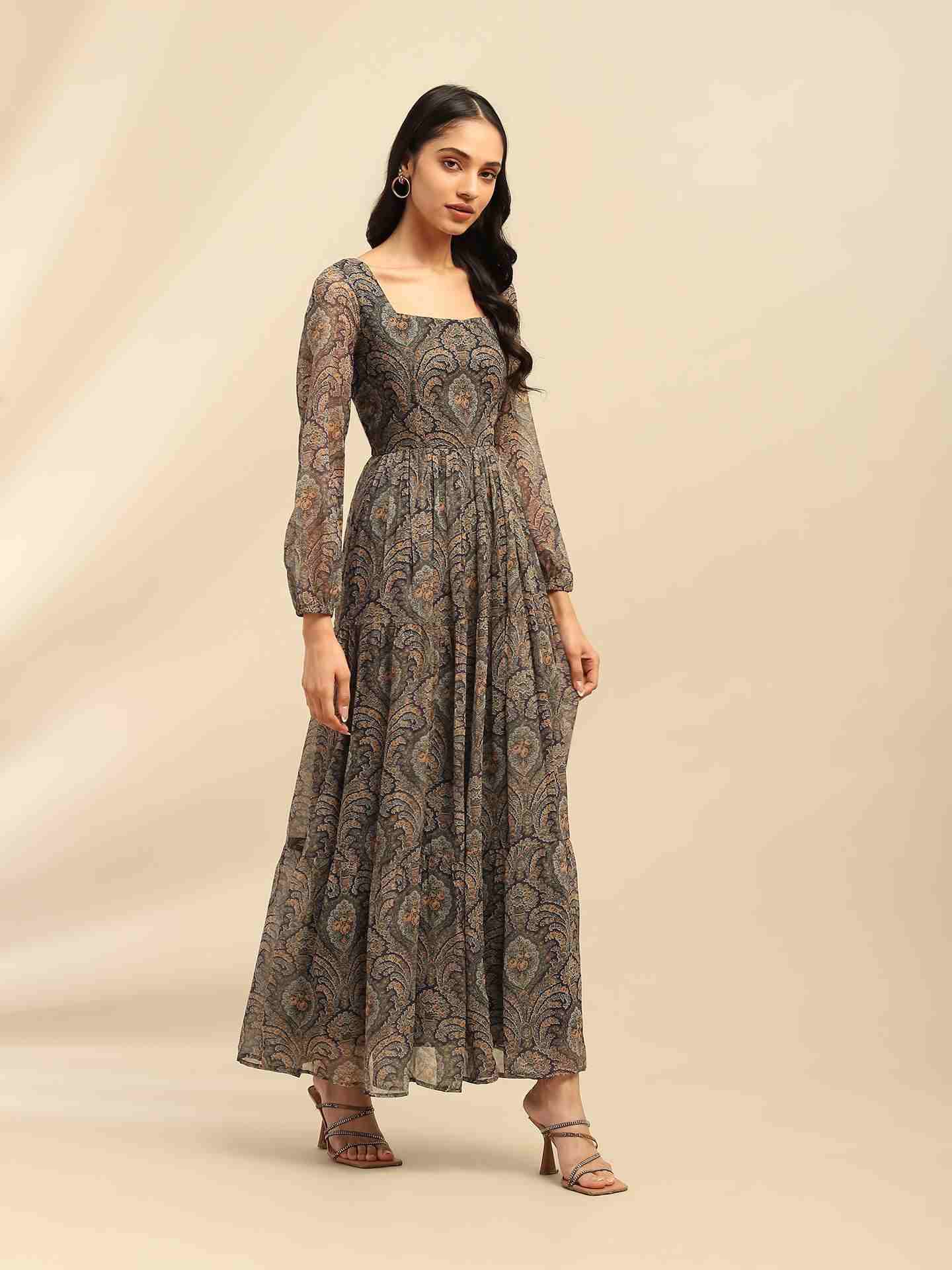 Blue Cassandra Tiered Dress