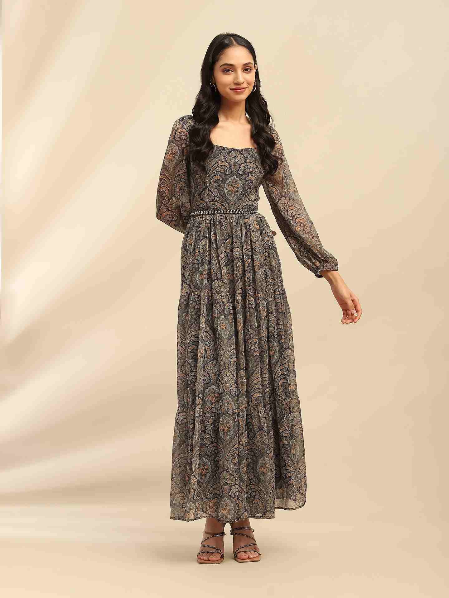 Blue Cassandra Tiered Dress