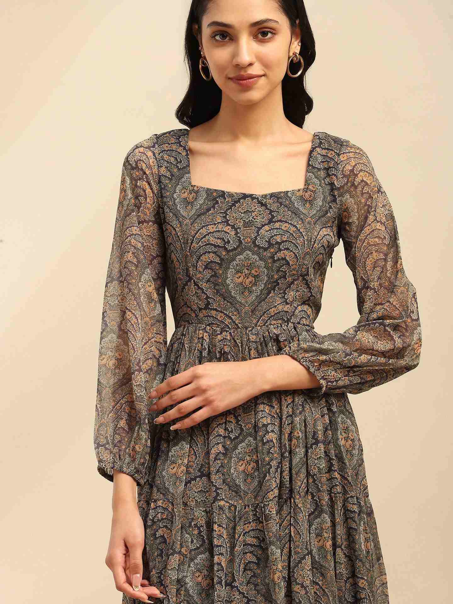 Blue Cassandra Tiered Dress