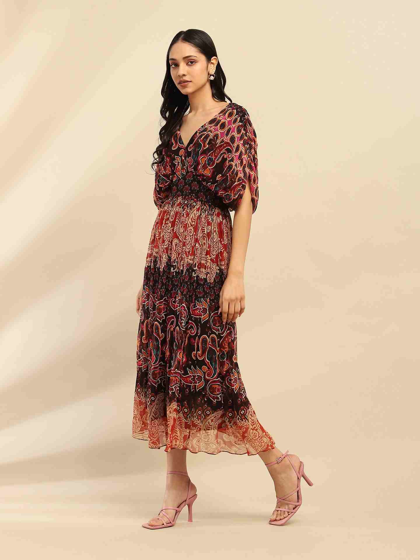 Black Cashmere Kaftan Dress