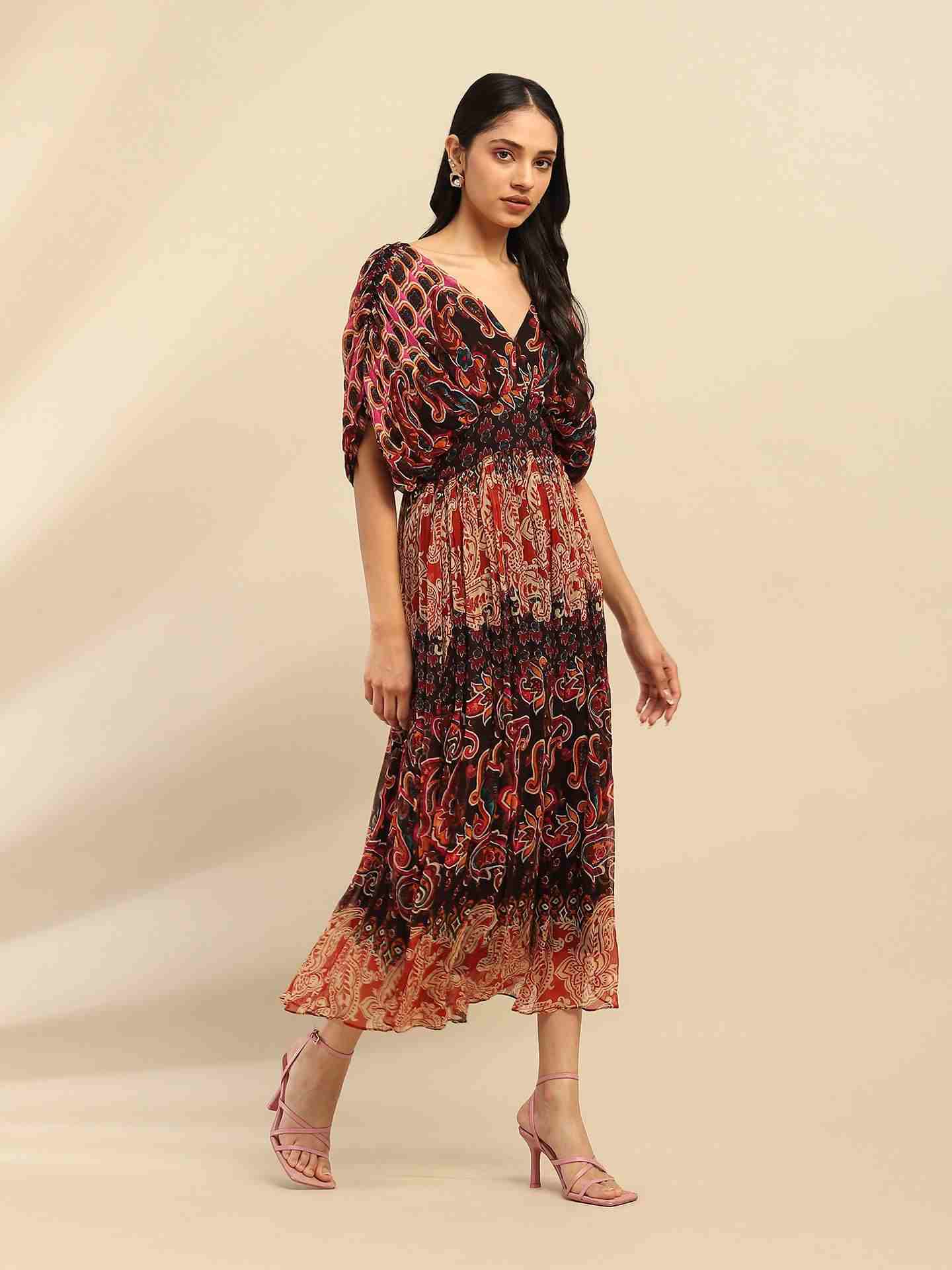 Black Cashmere Kaftan Dress