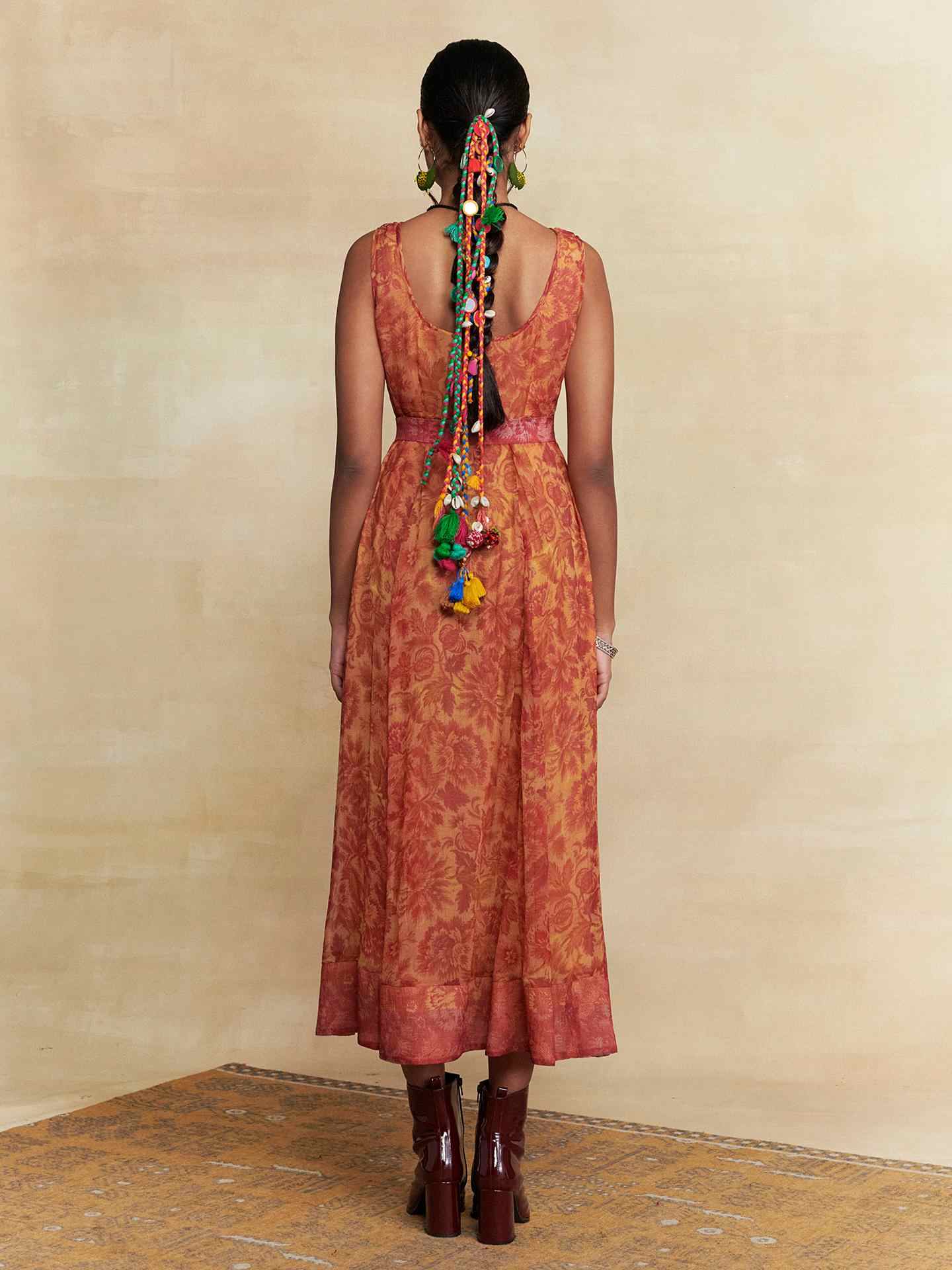 Rust Lavish Loom Long Dress