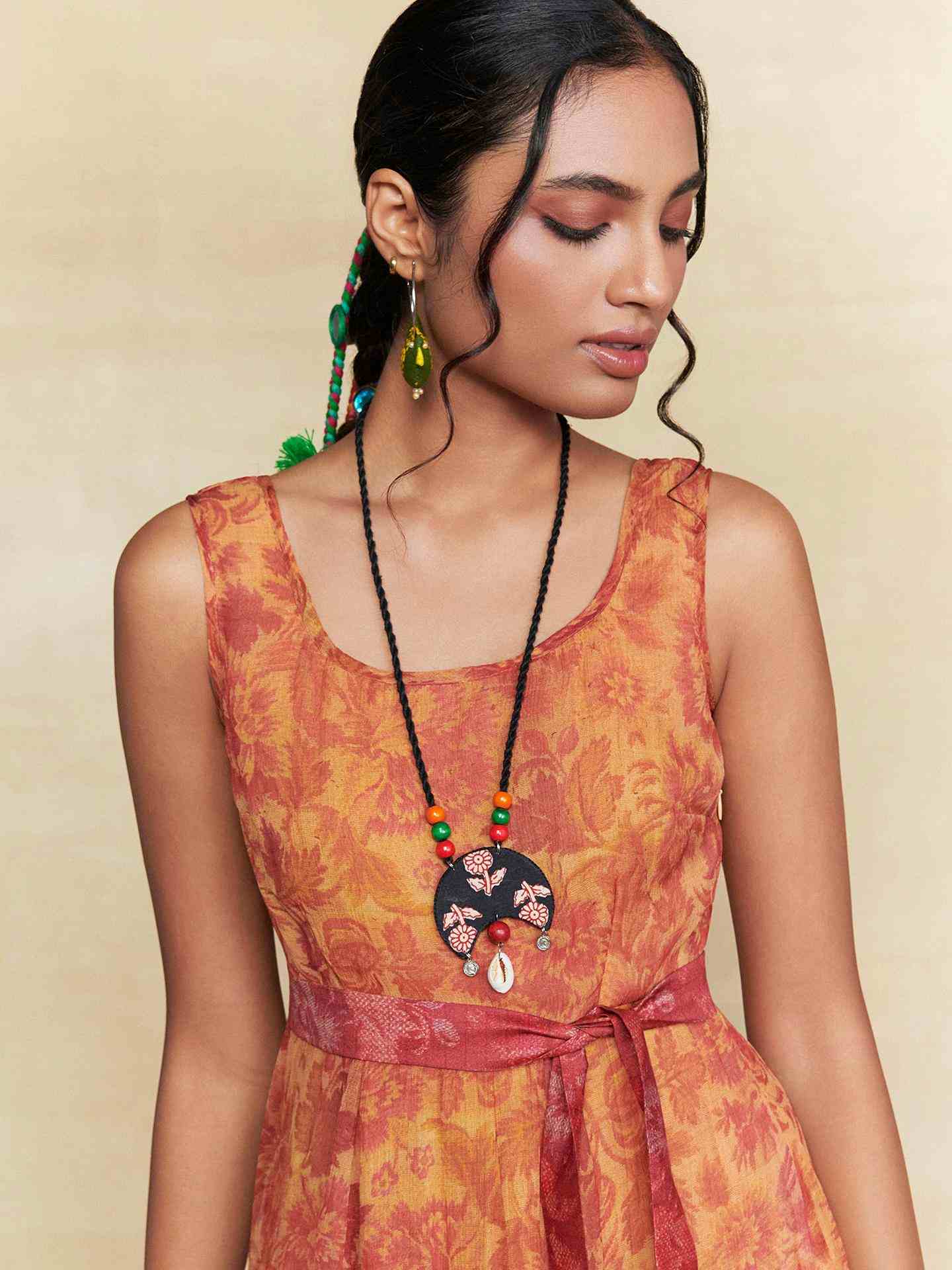 Rust Lavish Loom Long Dress