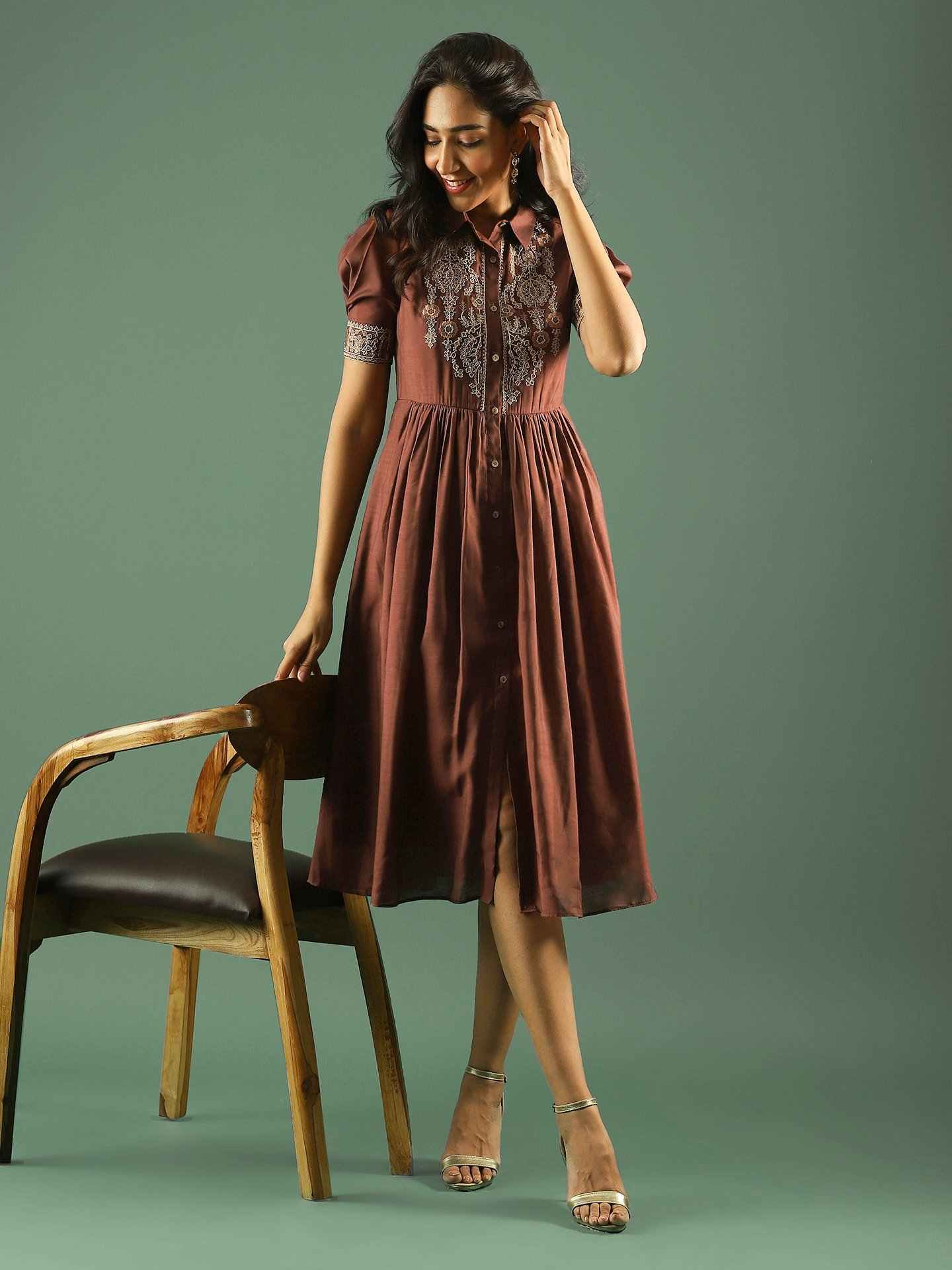 Brown Geetanjali Long Dress