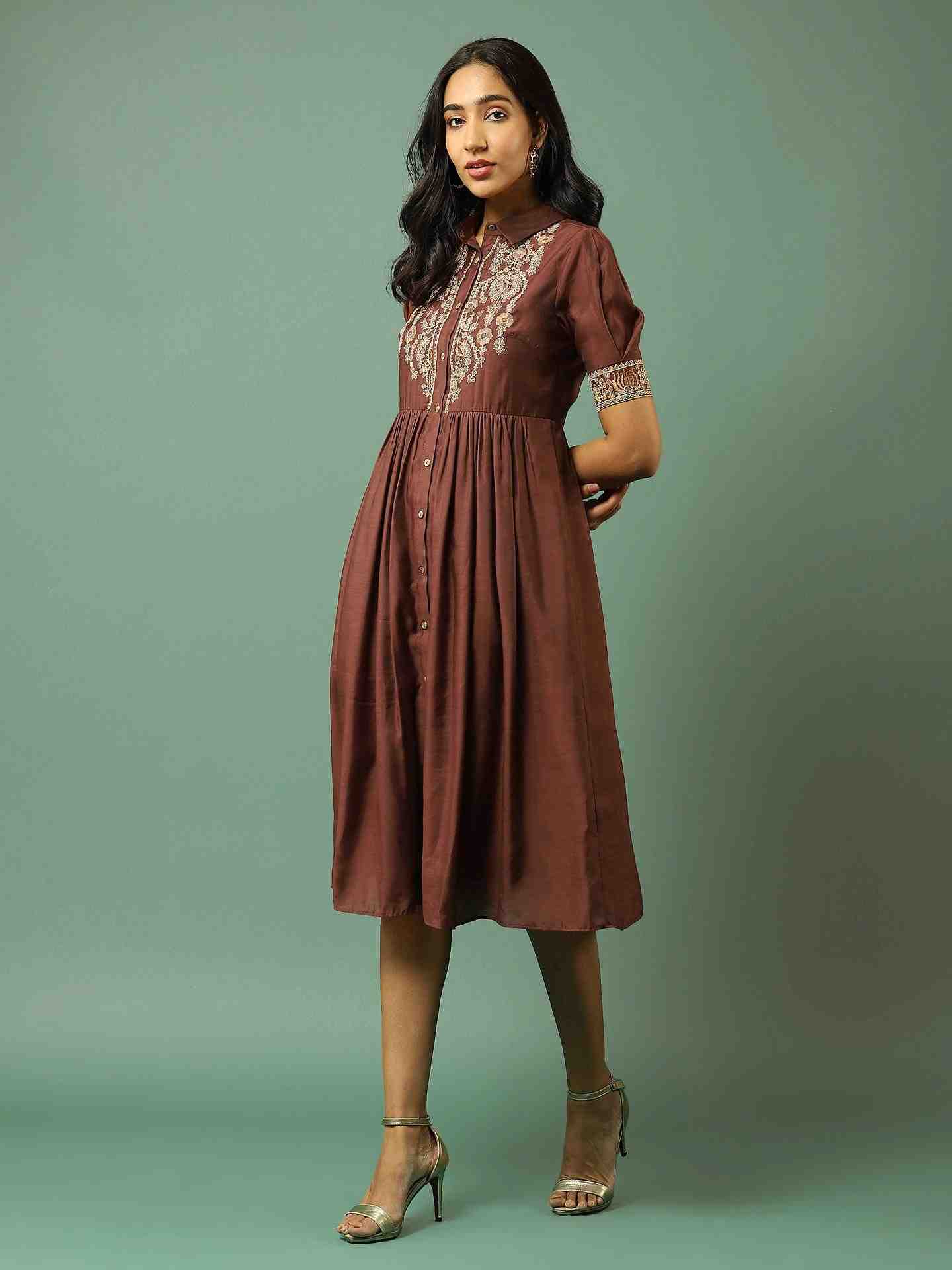 Brown Geetanjali Long Dress