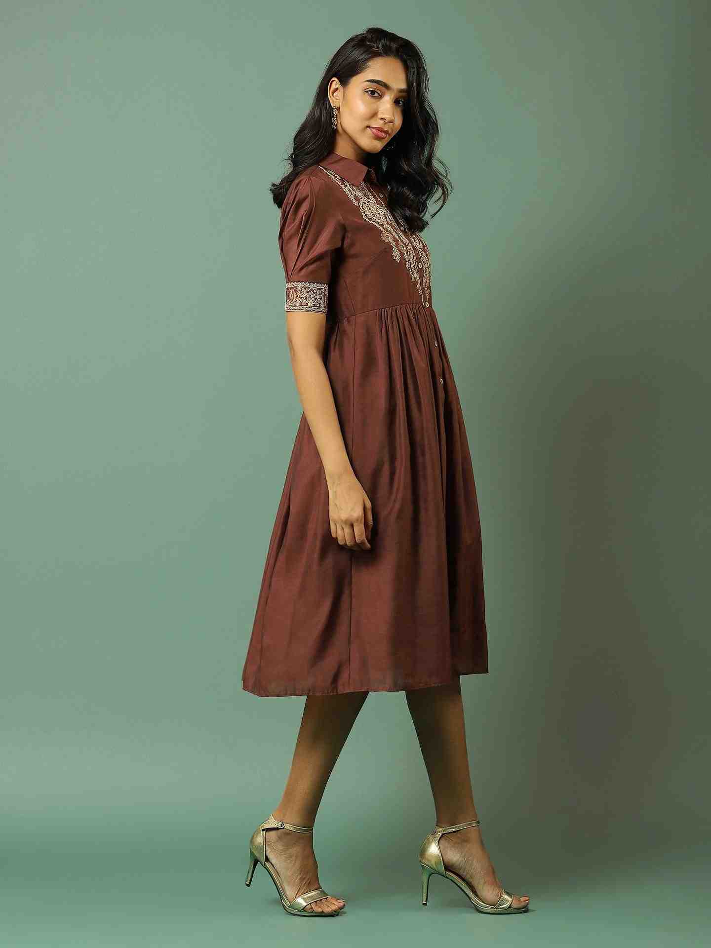 Brown Geetanjali Long Dress