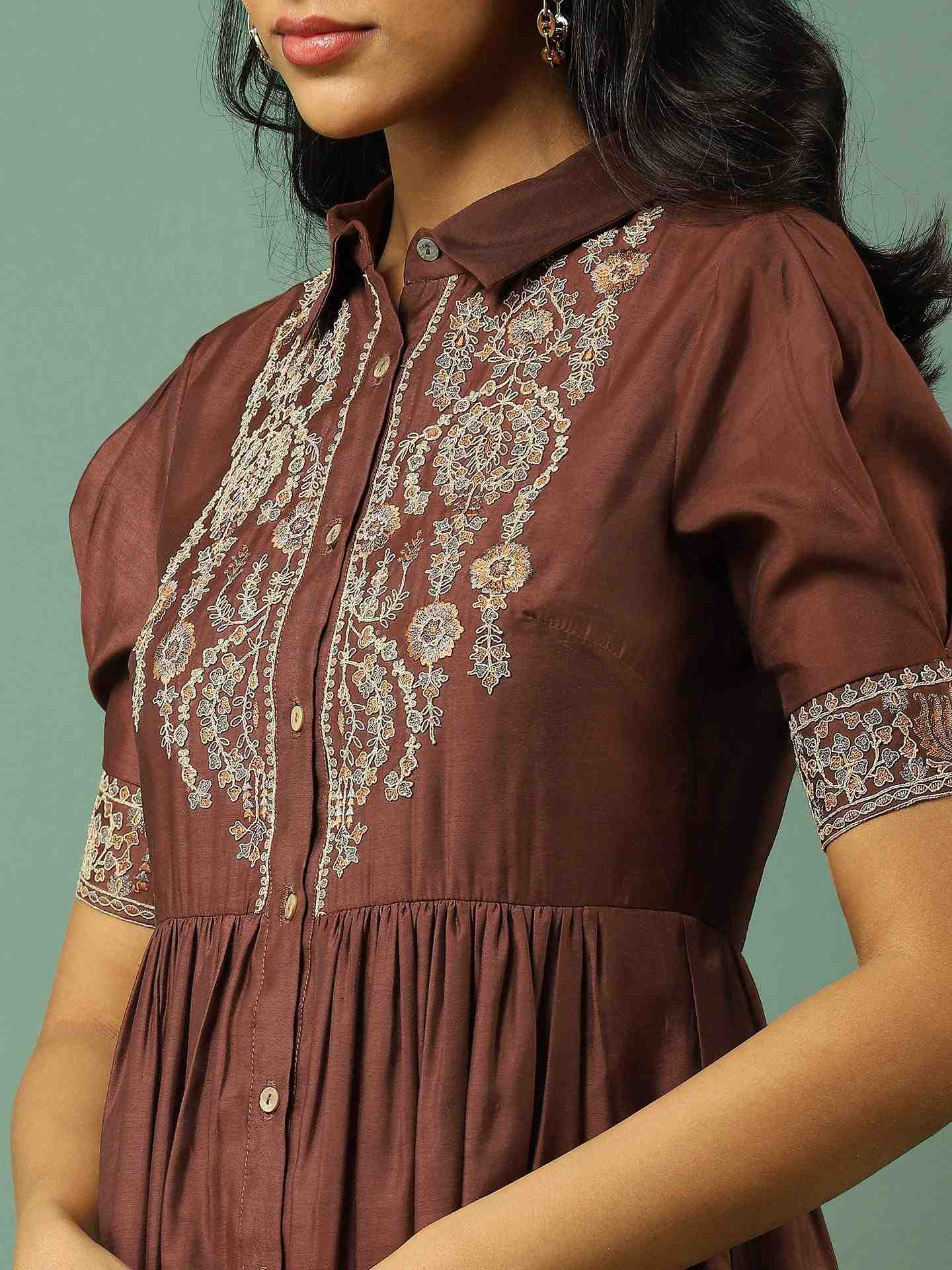 Brown Geetanjali Long Dress