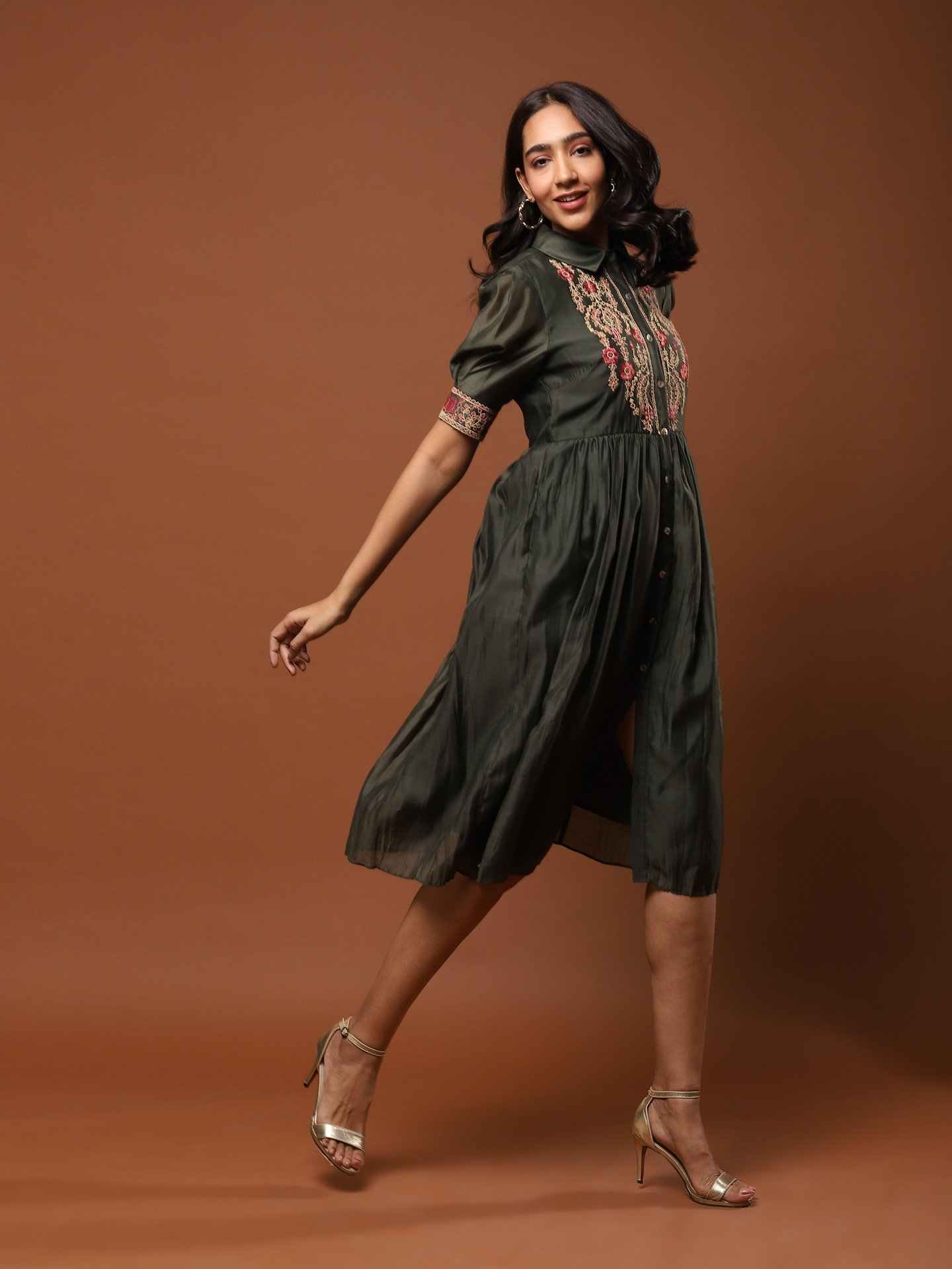 Green Geetanjali Long Dress