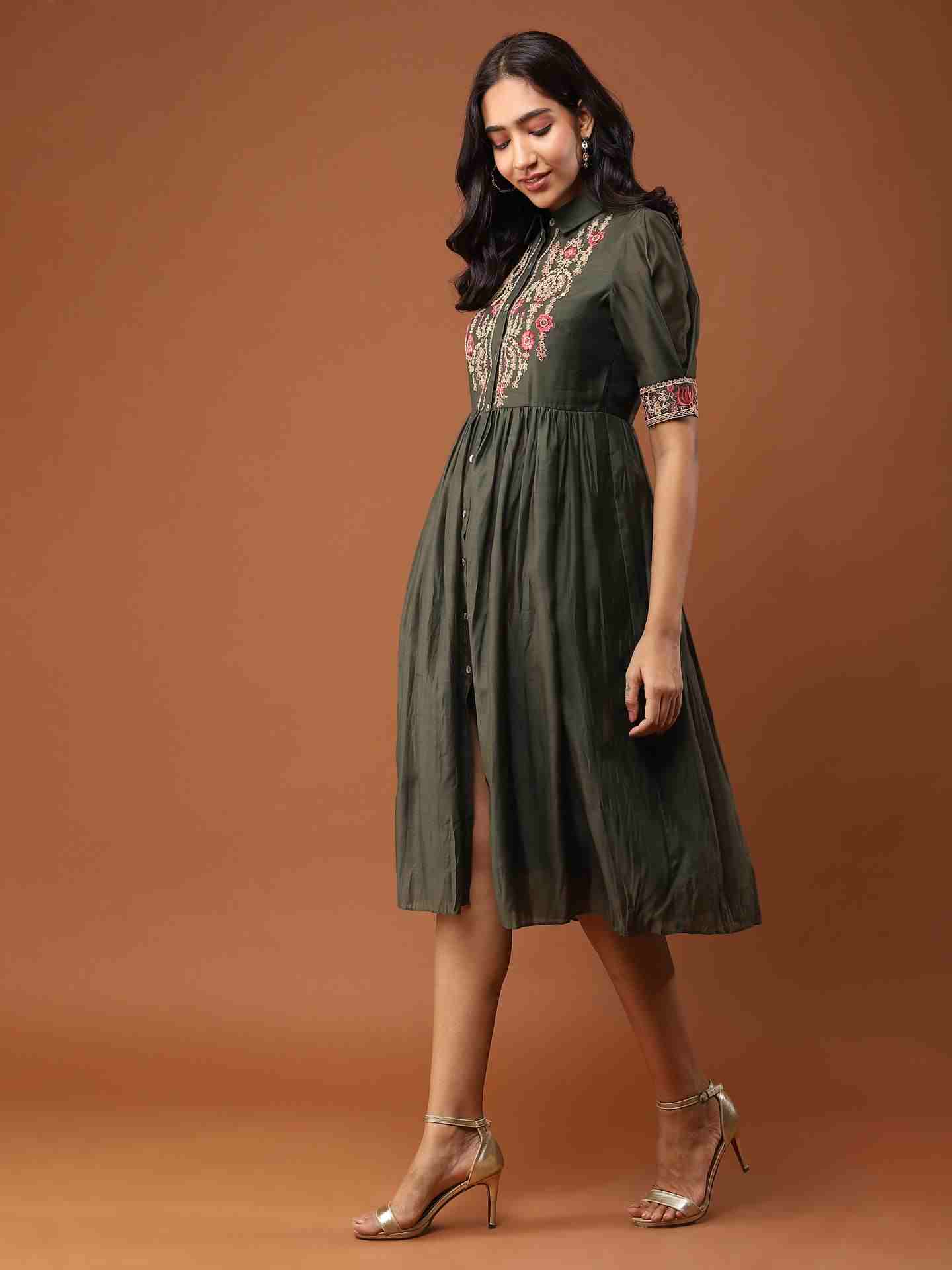 Green Geetanjali Long Dress