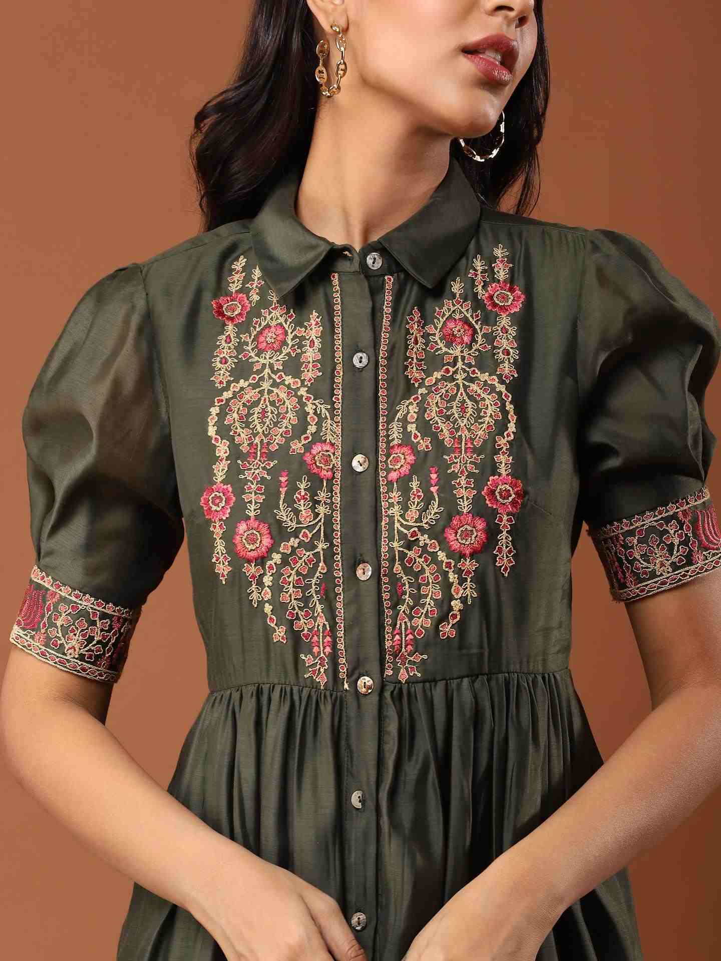 Green Geetanjali Long Dress