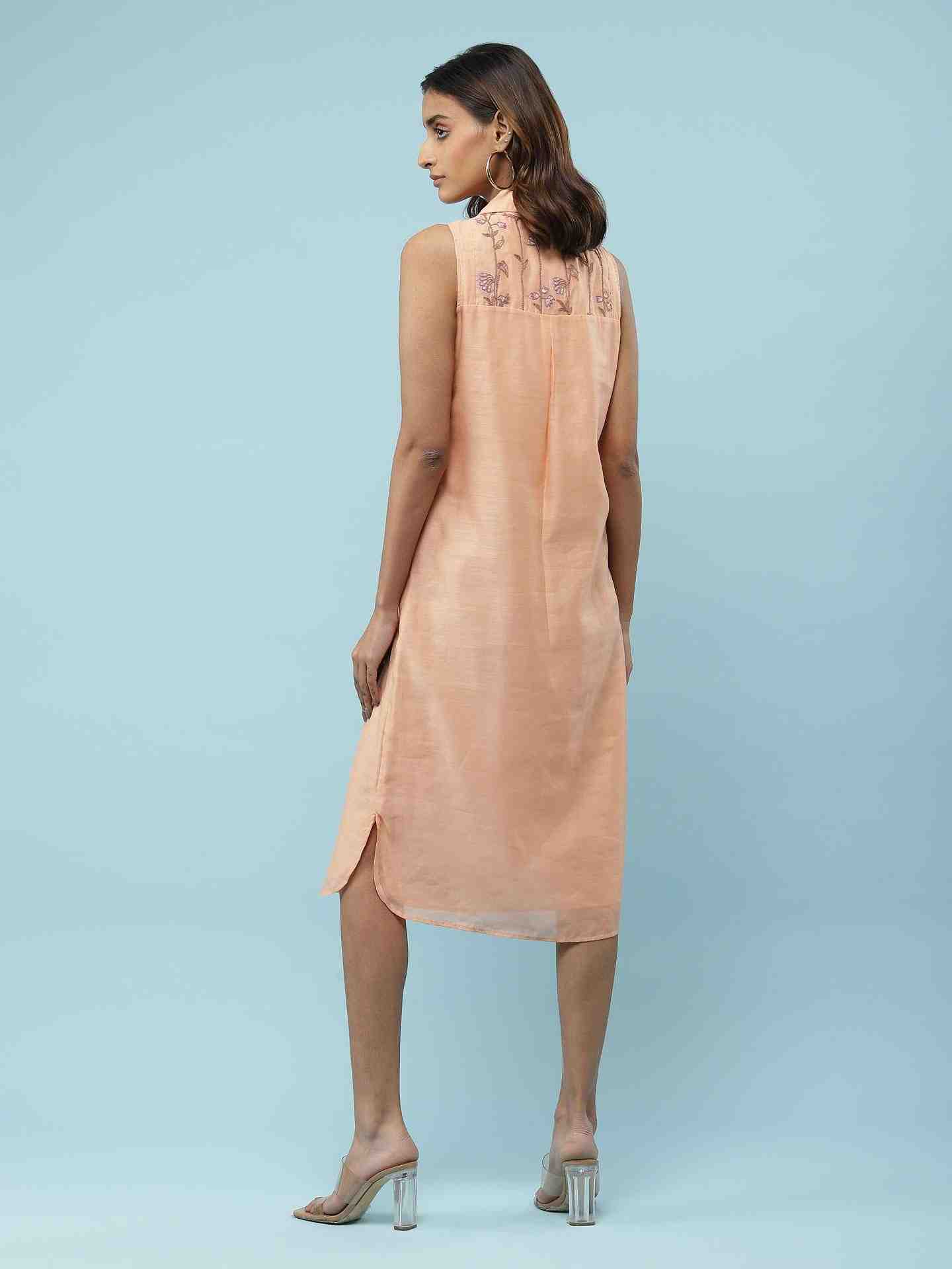 Coral Utopia Solid Long Dress