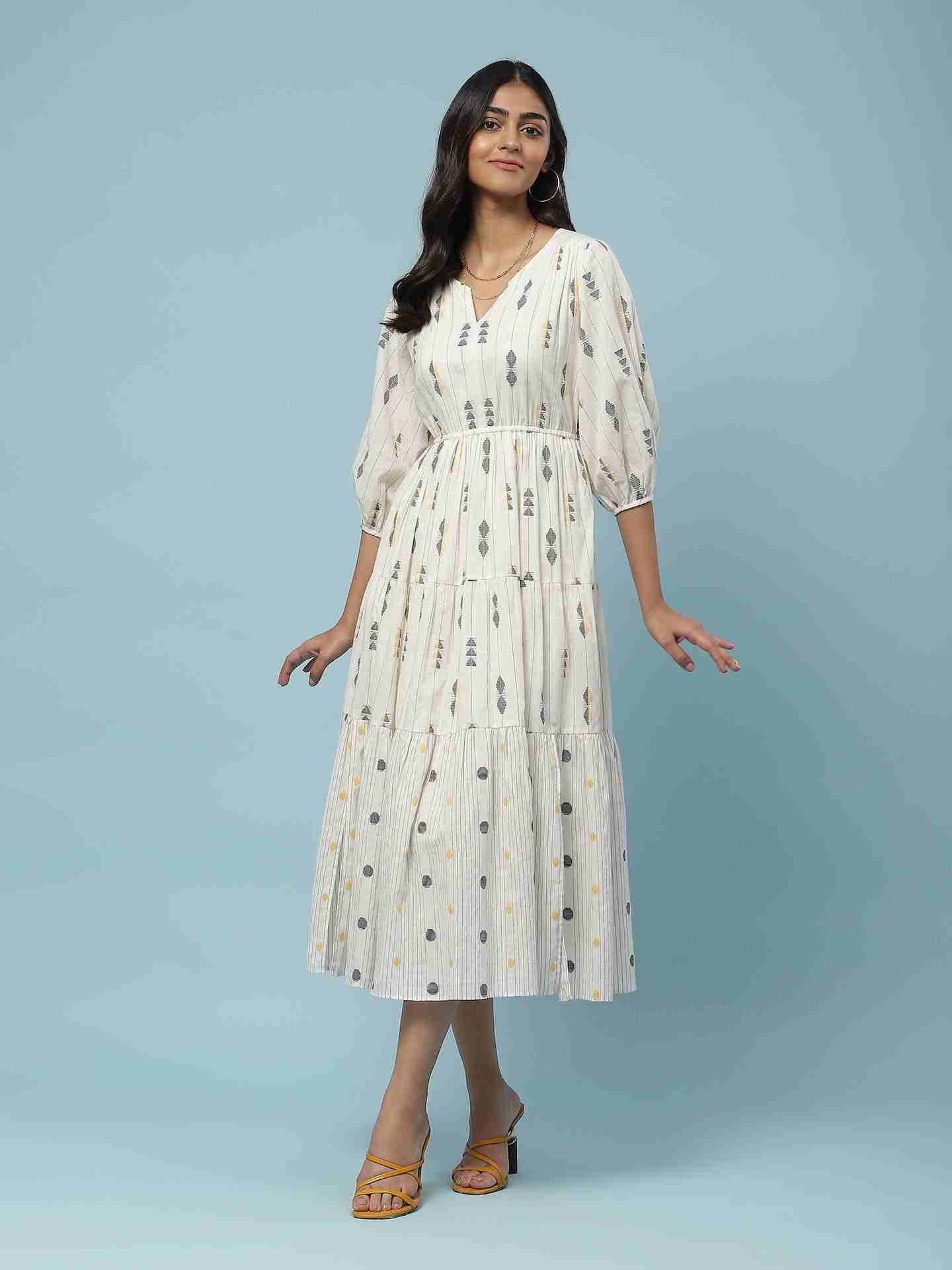 Off White Prarambh Long Dress