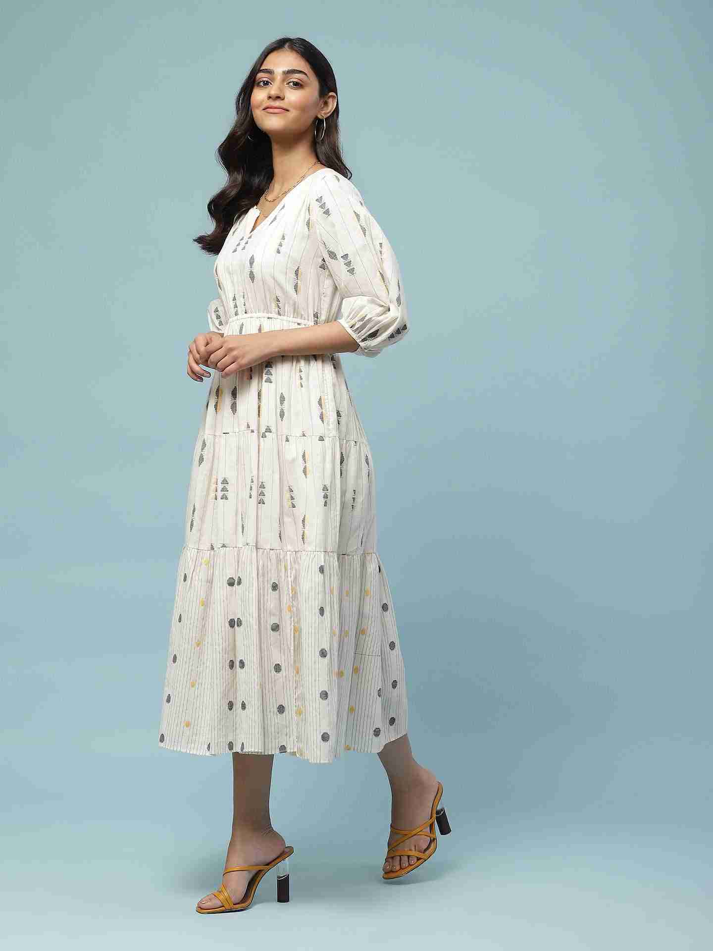 Off White Prarambh Long Dress