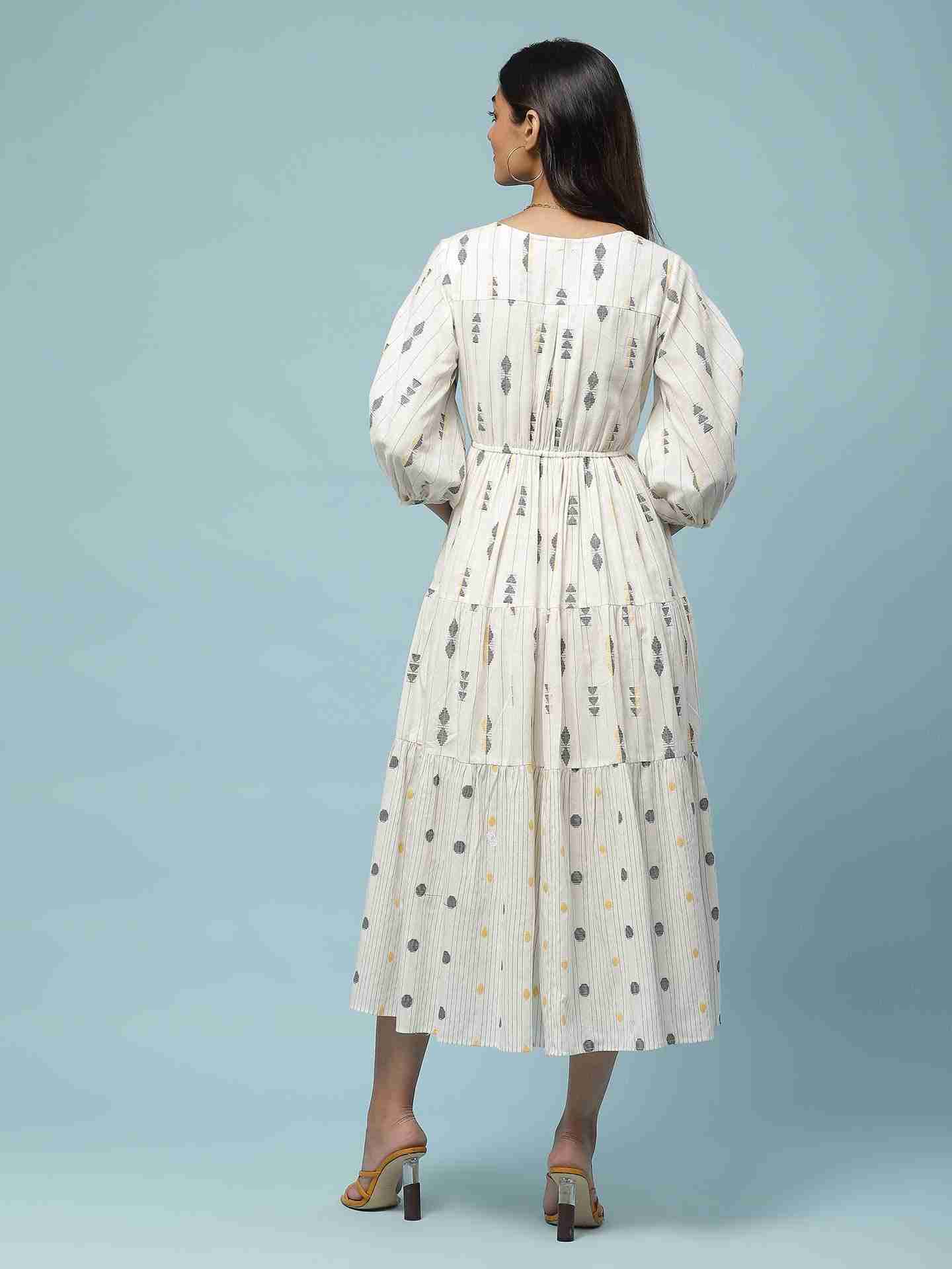 Off White Prarambh Long Dress