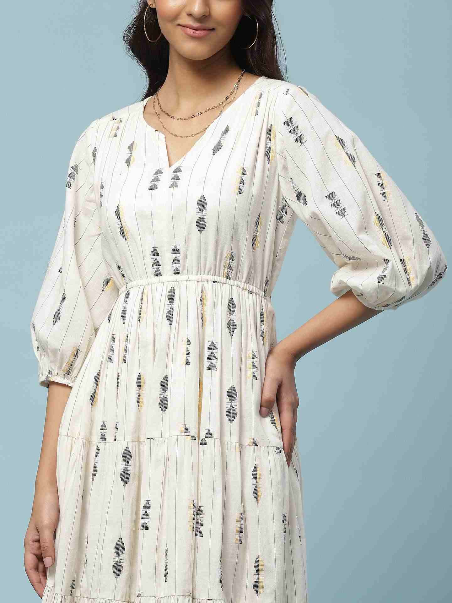 Off White Prarambh Long Dress