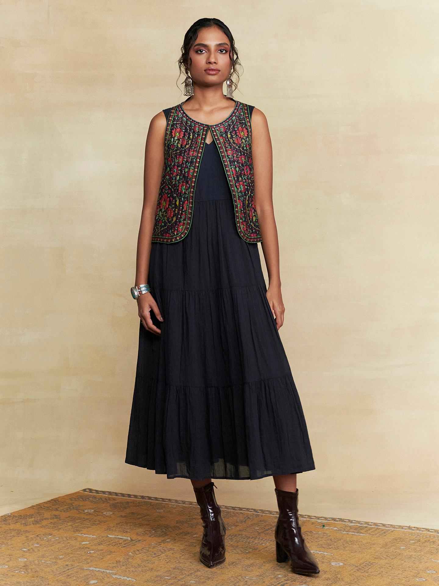 Black Fern Long Dress