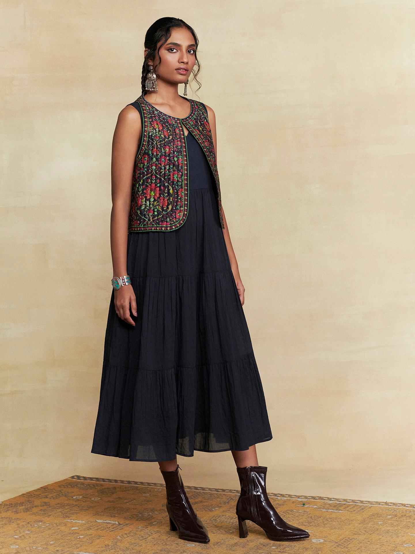 Black Fern Long Dress