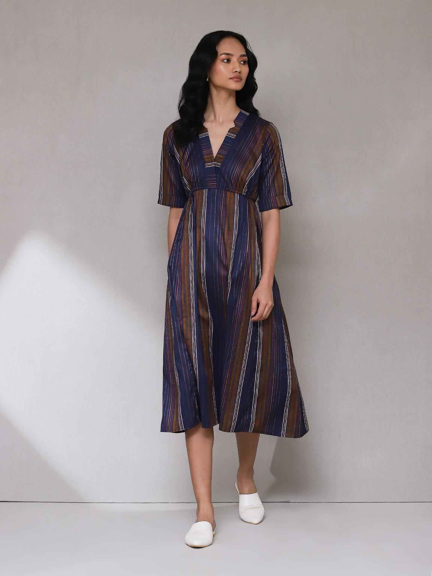 Dark Blue Enyo Solid Long Dress