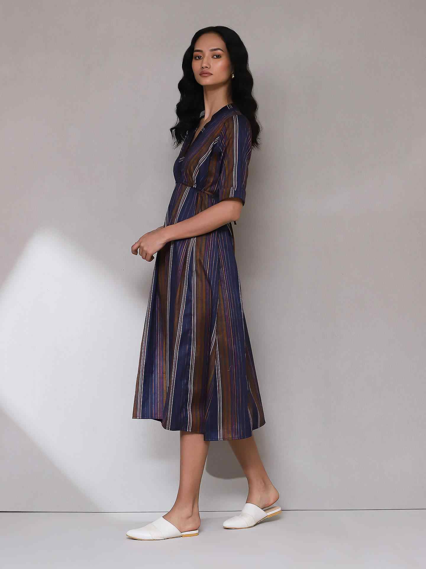 Dark Blue Enyo Solid Long Dress