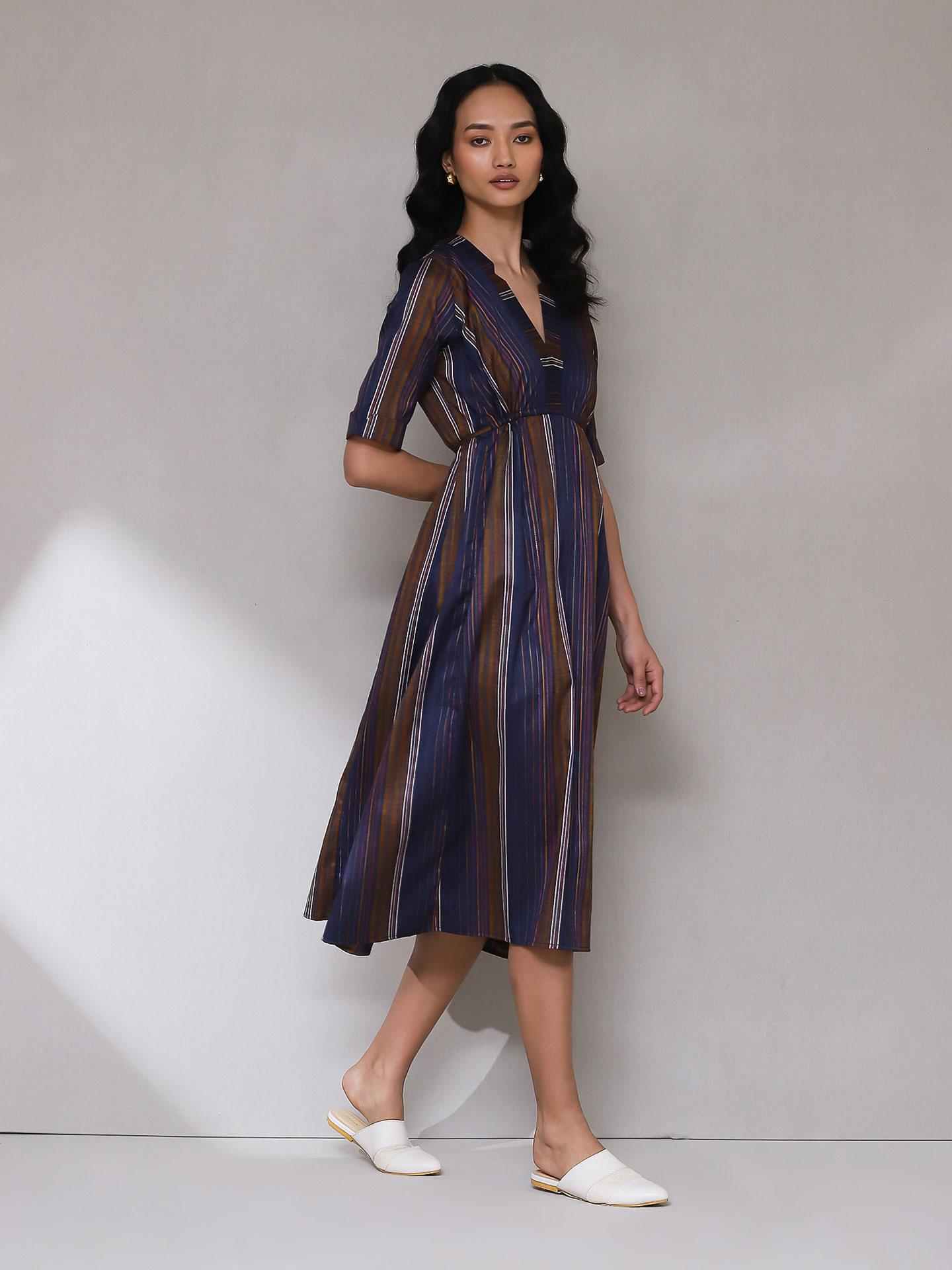 Dark Blue Enyo Solid Long Dress