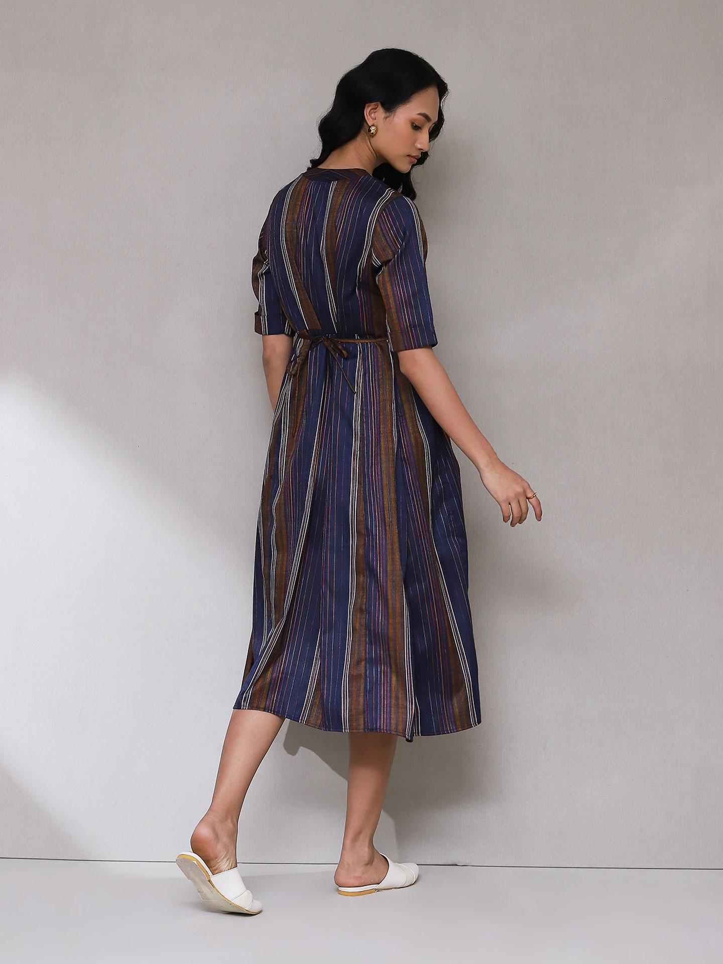 Dark Blue Enyo Solid Long Dress