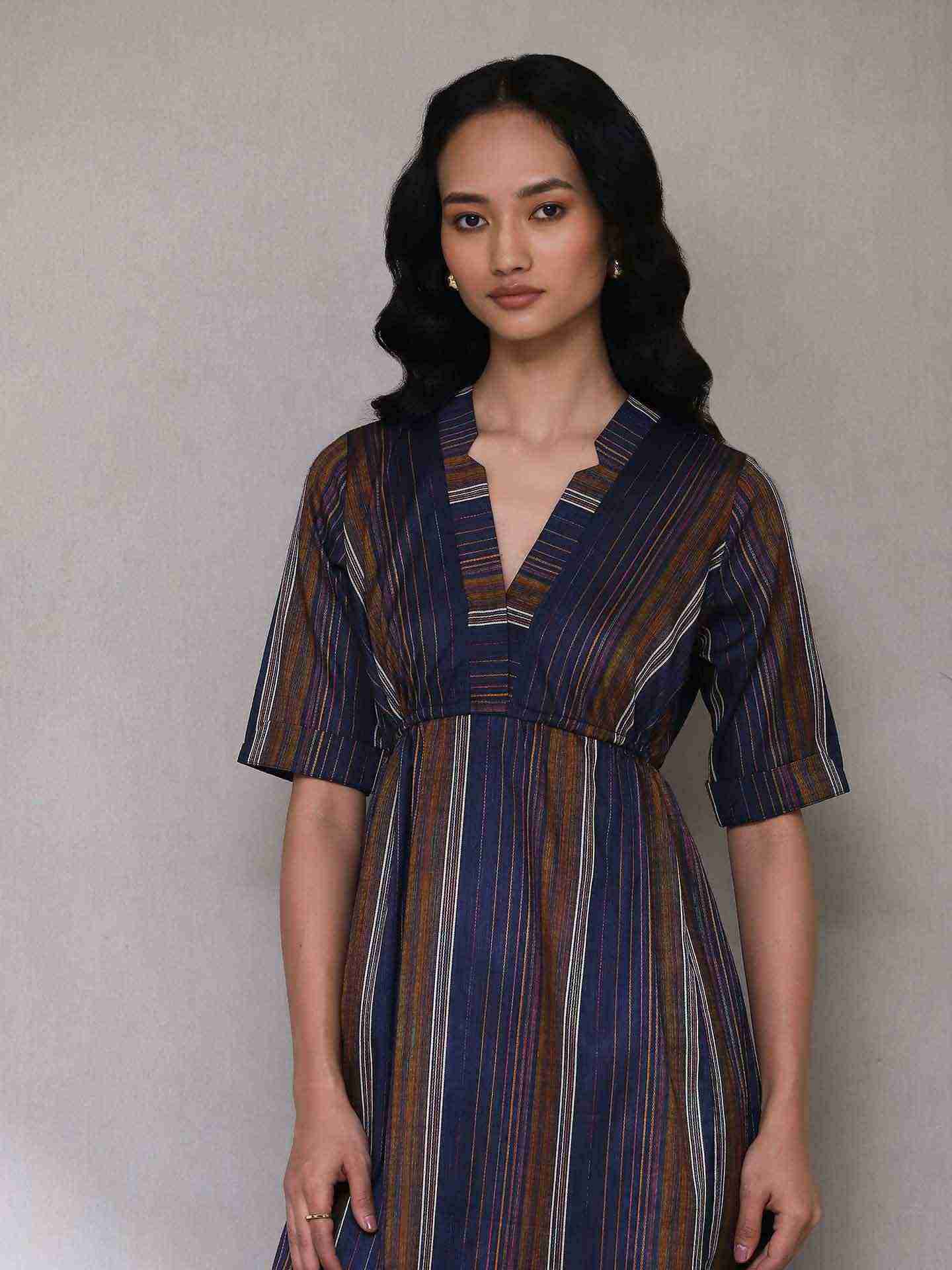 Dark Blue Enyo Solid Long Dress