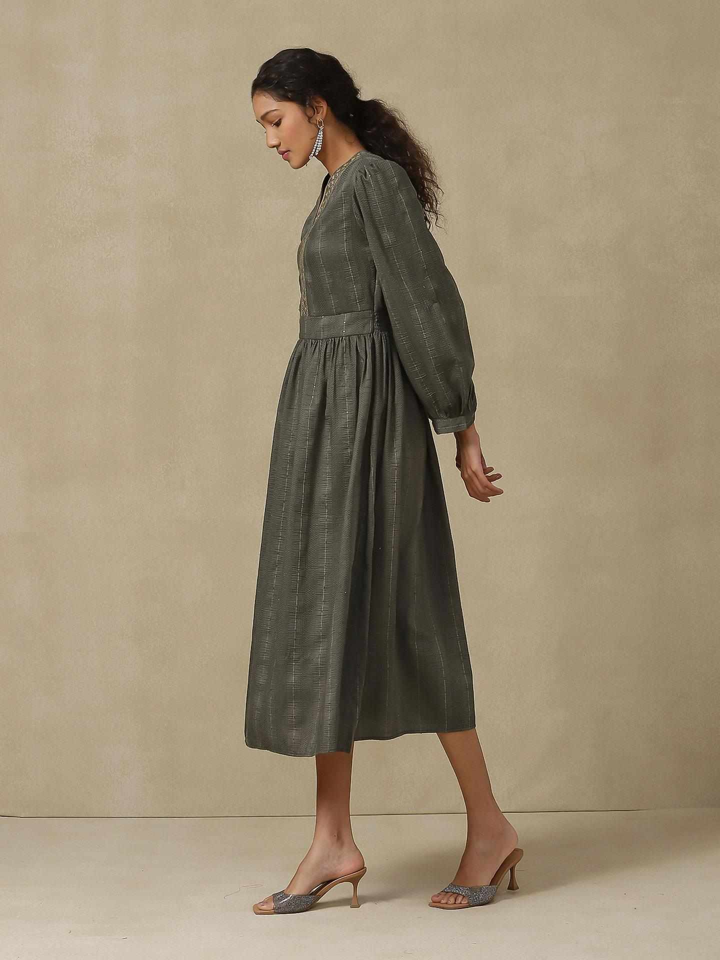 Grey Festive Shimra Long Dress