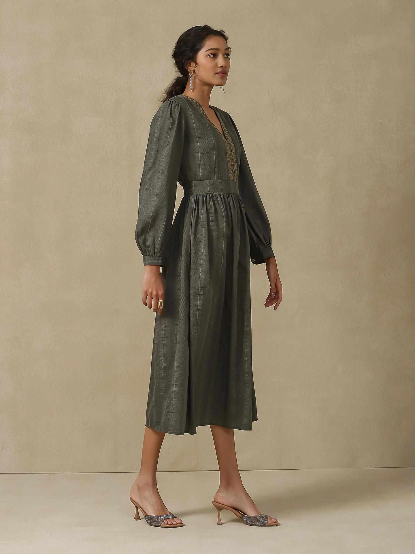 Grey Festive Shimra Long Dress