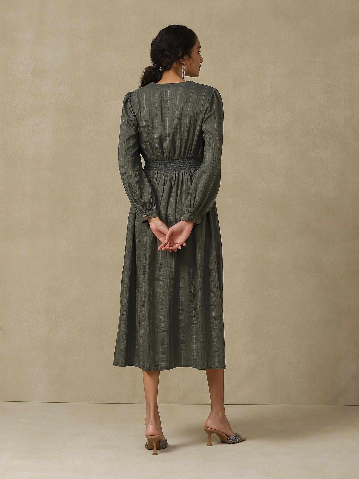 Grey Festive Shimra Long Dress