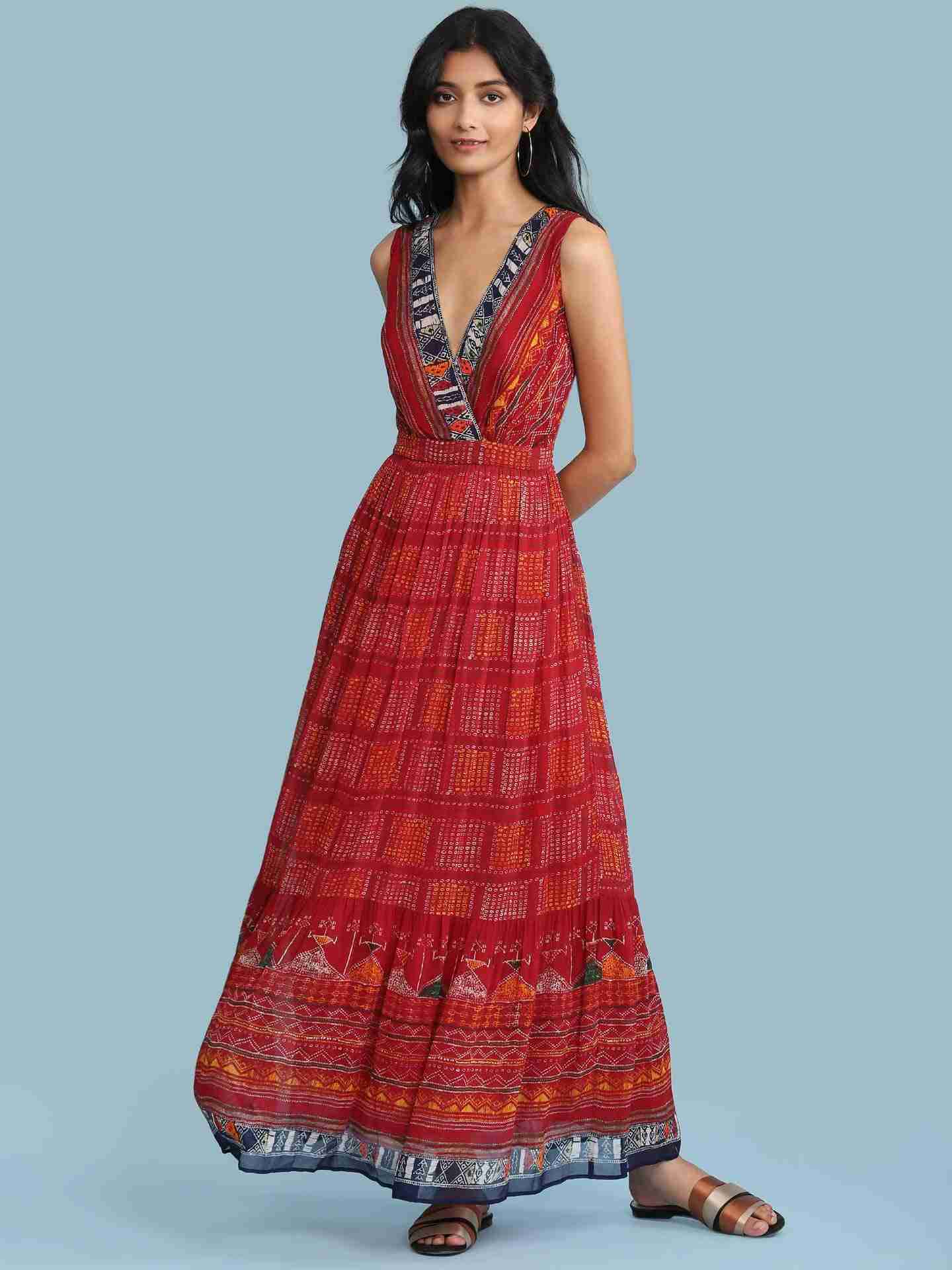 Red Bahulika Long Dress