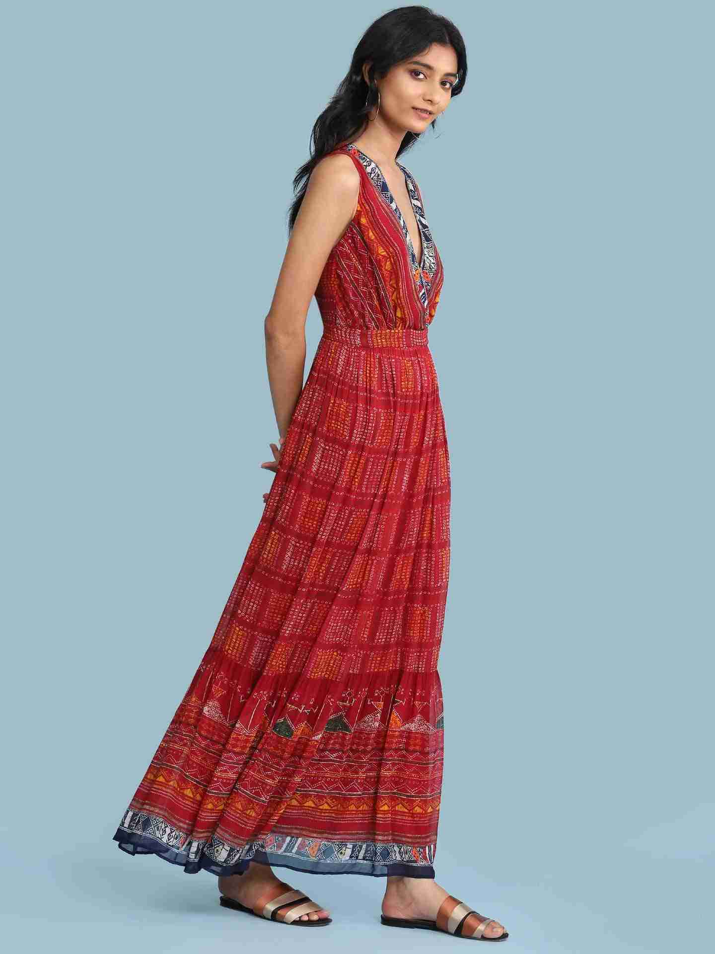 Red Bahulika Long Dress