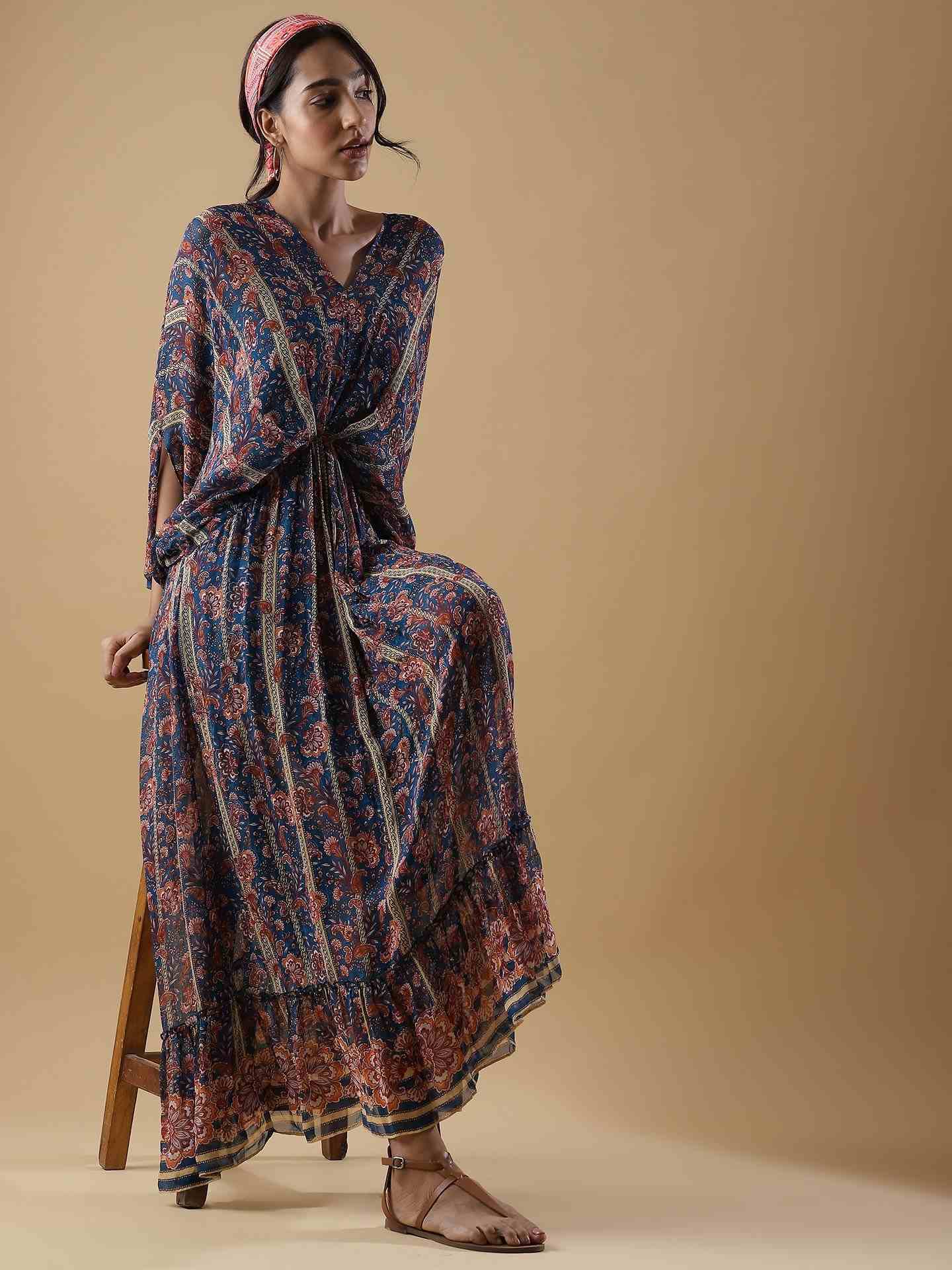 Teal Ava Long Dress