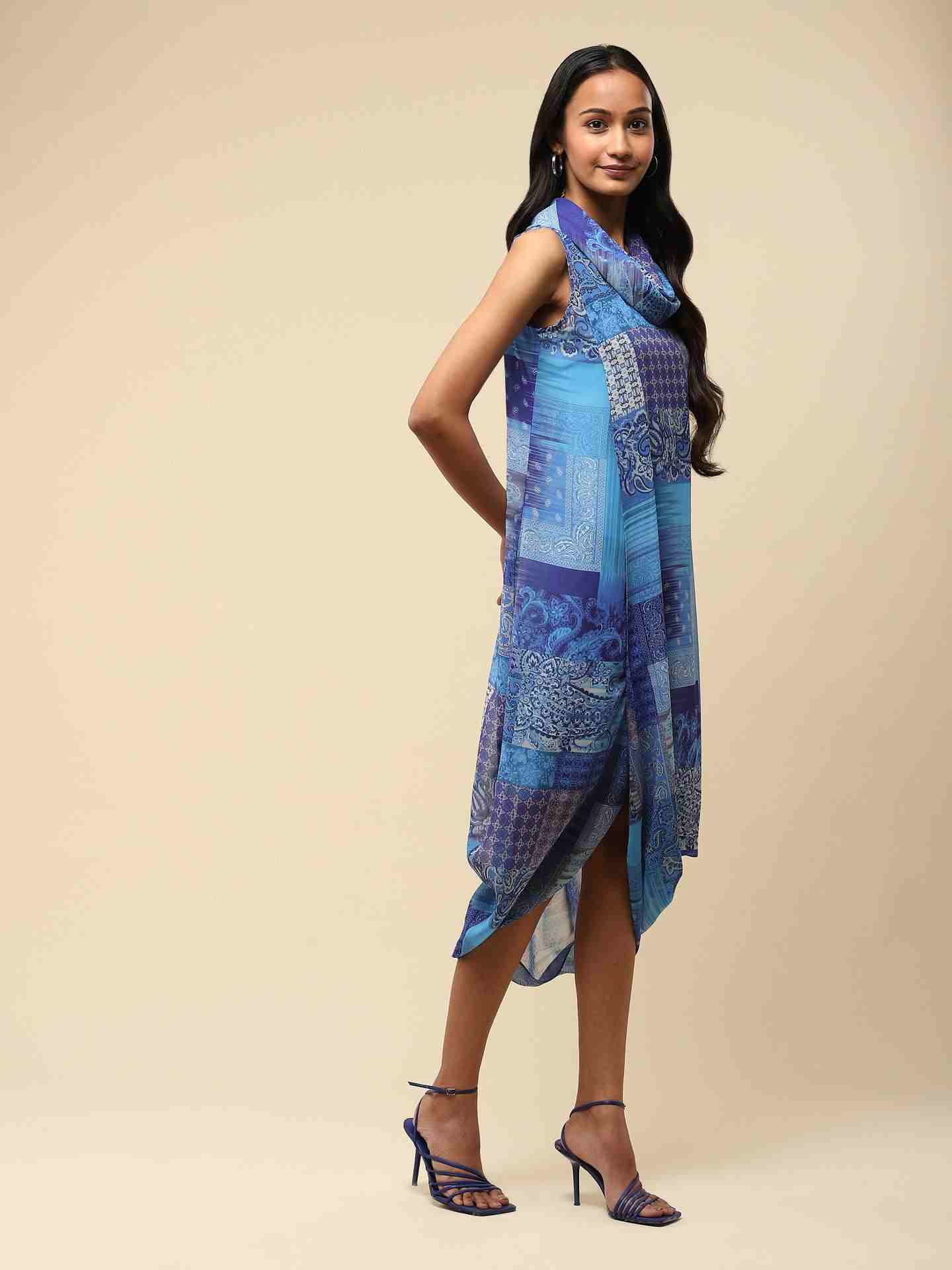 Blue Multi Calist Long Dress