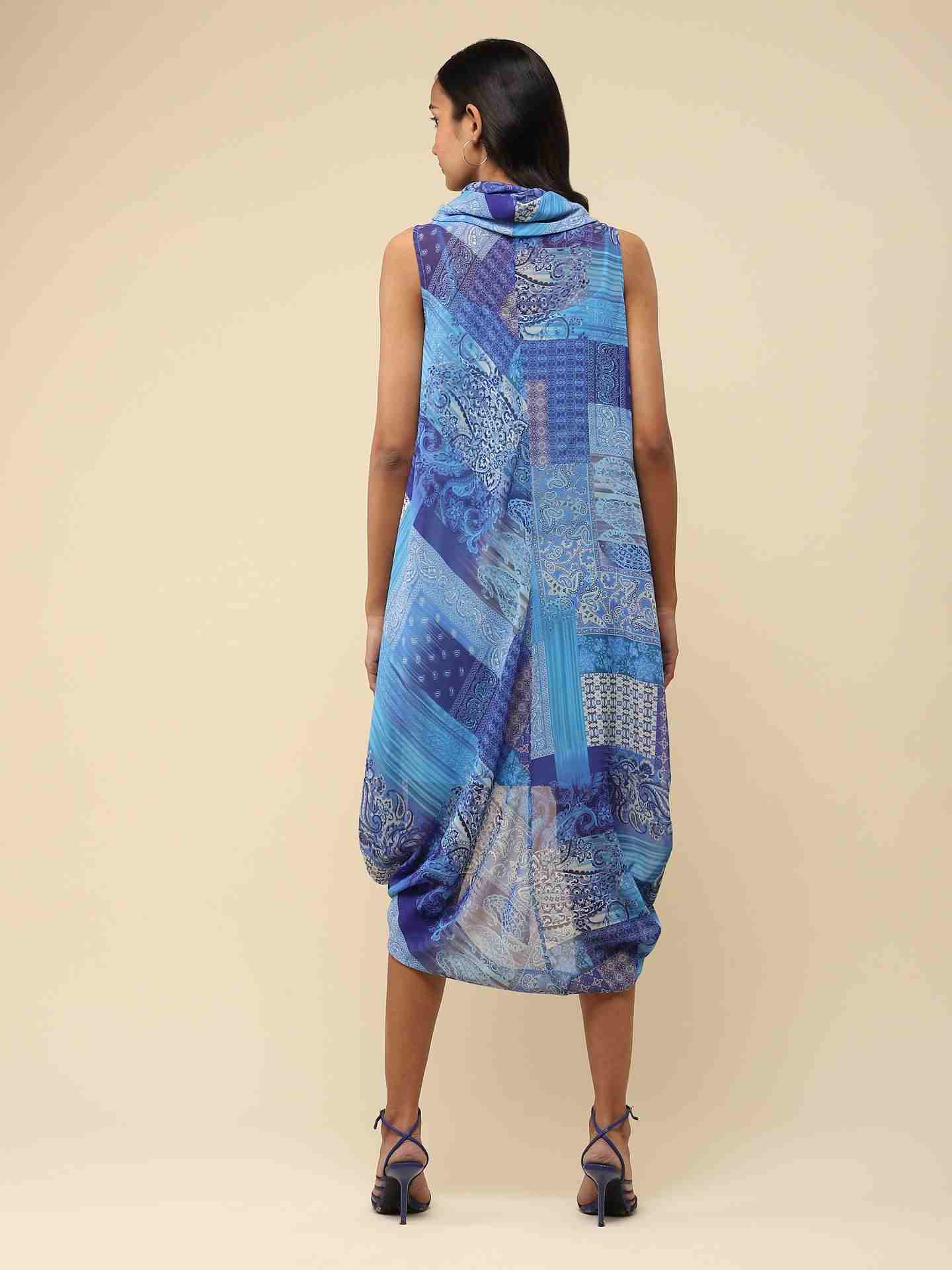 Blue Multi Calist Long Dress