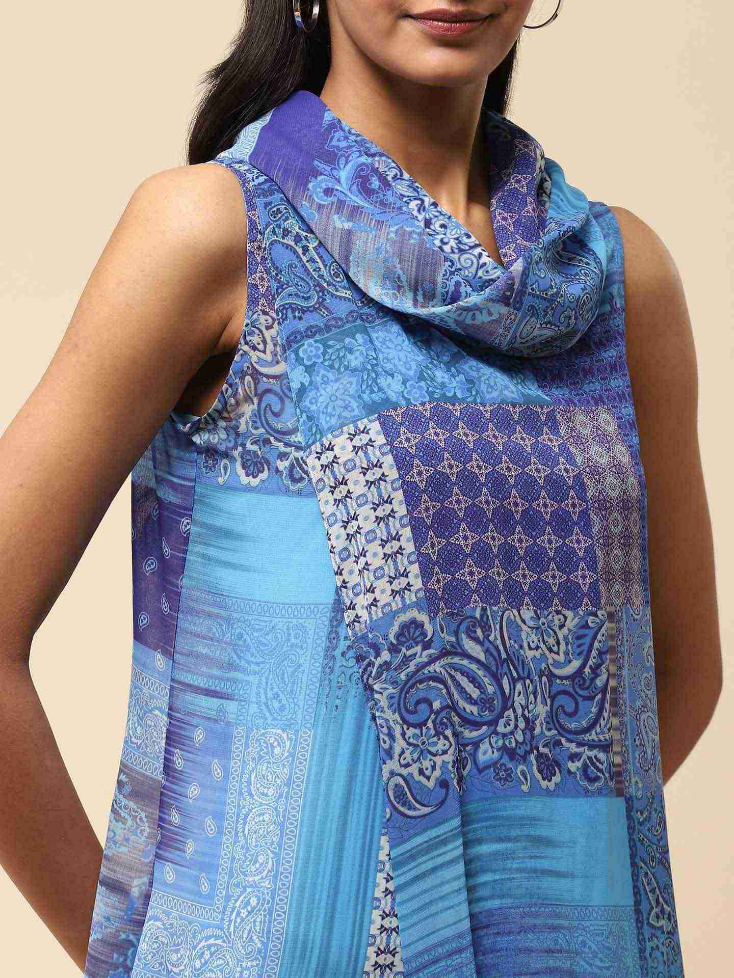 Blue Multi Calist Long Dress
