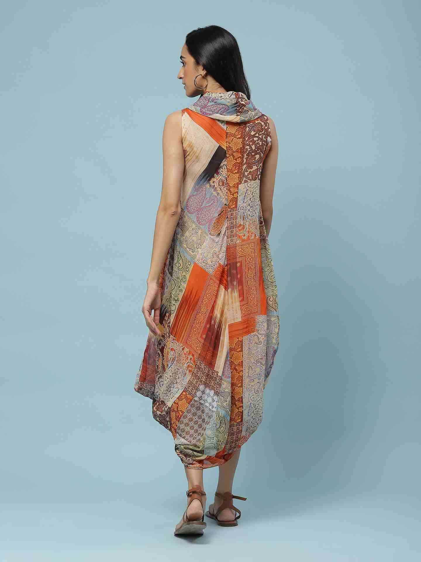Brown Multi Calist Long Dress