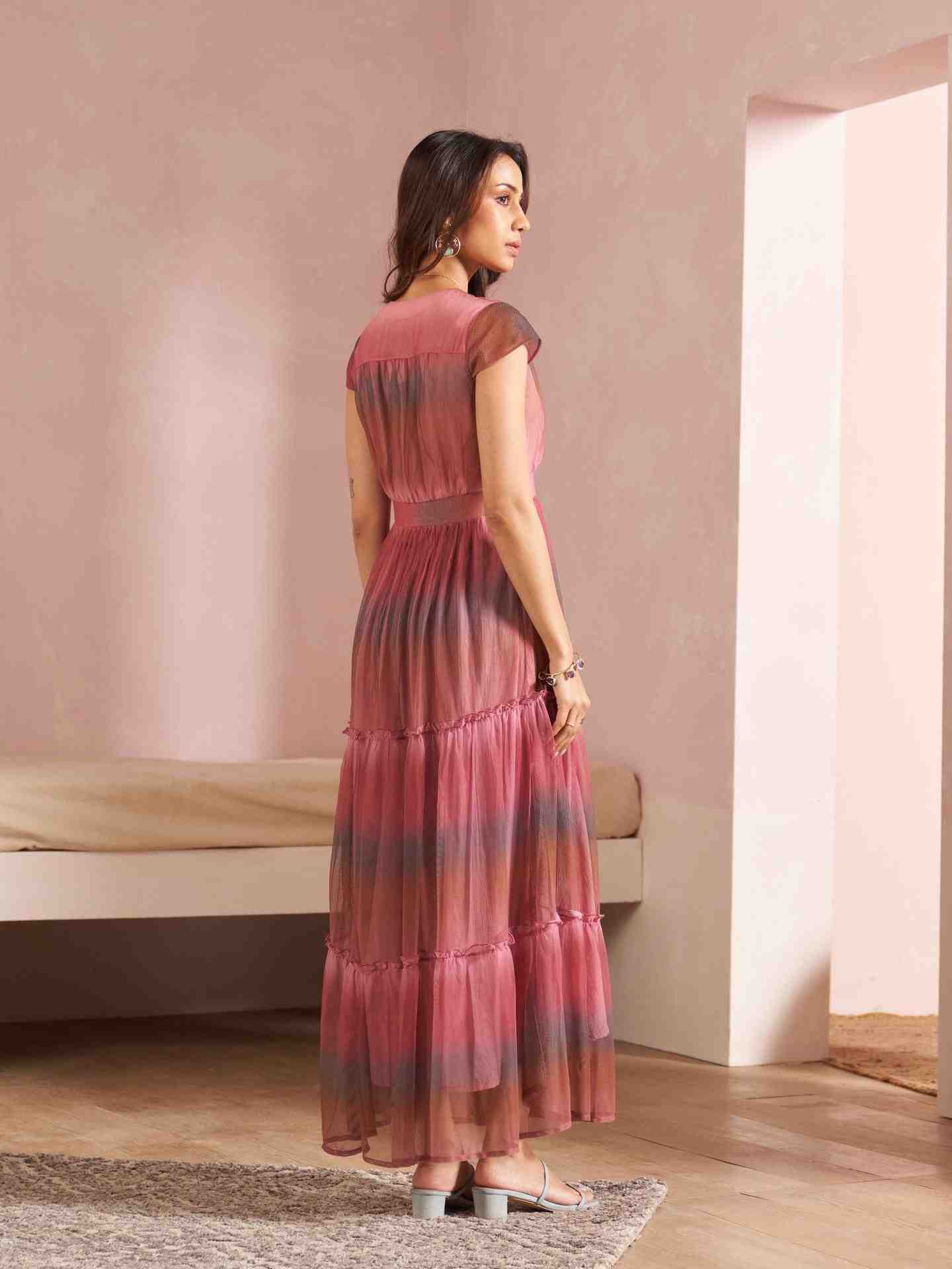 Dusky Pink Hues Long Dress