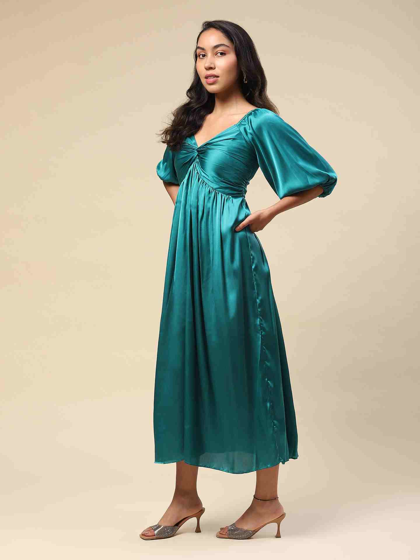 Teal Aalia Long Dress