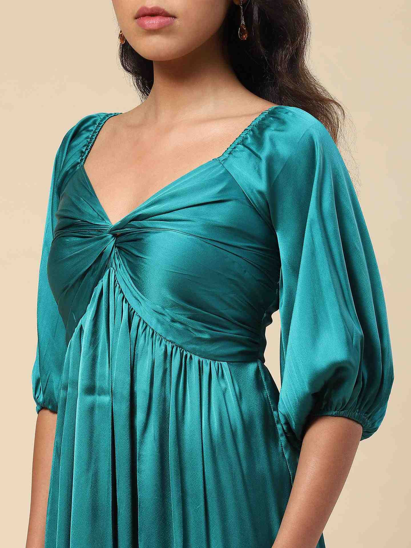 Teal Aalia Long Dress