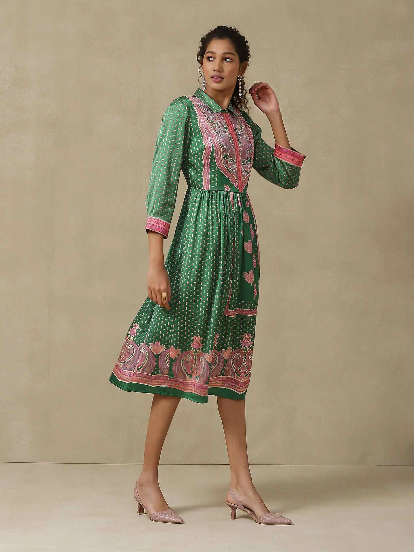 Jade Green Abeer Long Dress
